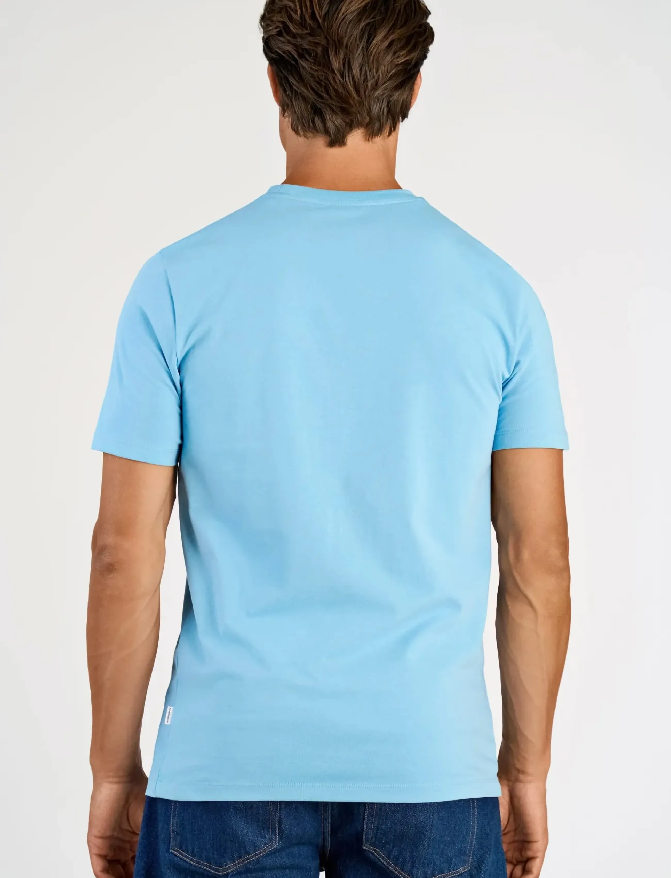 Lindbergh - Mens stretch crew neck tee s/s - short-sleeved t-shirts - surf blue - 4