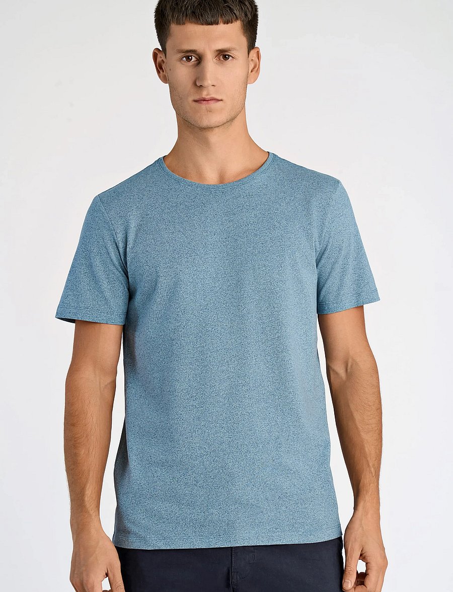 Lindbergh - Mouliné o-neck tee S/S - lühikeste varrukatega t-särgid - blue smoke - 3