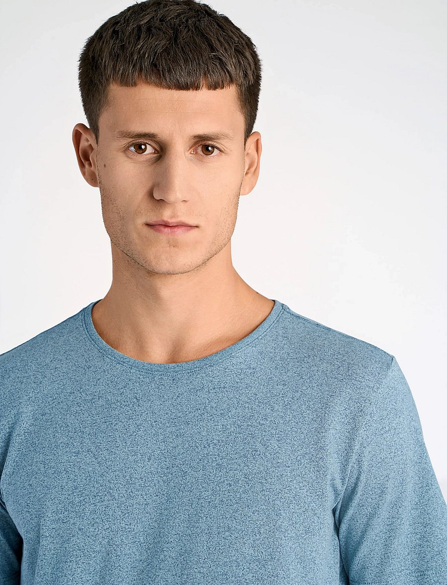 Lindbergh - Mouliné o-neck tee S/S - lühikeste varrukatega t-särgid - blue smoke - 5
