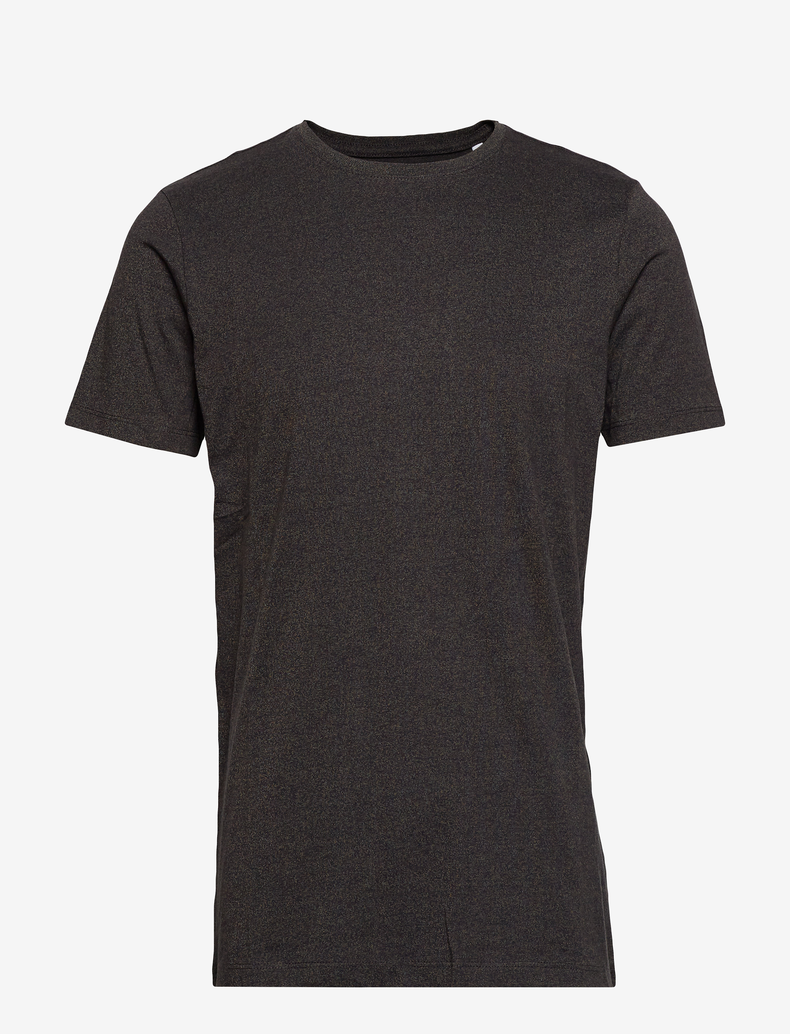 Lindbergh Mouliné o-neck tee S/S - T-Shirts - DEEP BLACK MIX / black