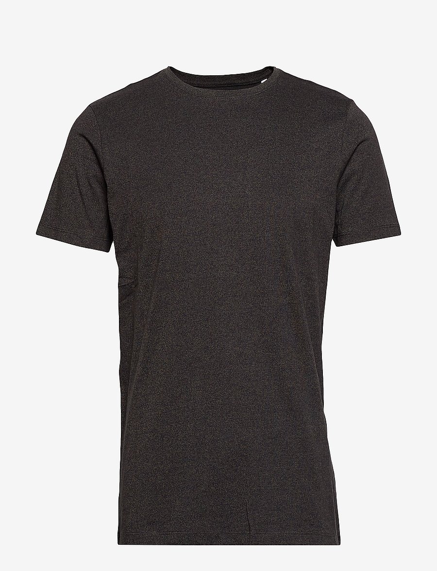 Lindbergh - Mouliné o-neck tee S/S - kurzärmelige t-shirts - deep black mix - 1