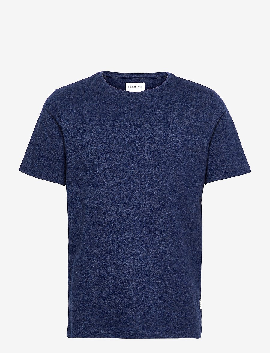 Lindbergh - Mouliné o-neck tee S/S - kortærmede t-shirts - deep navy mix - 0