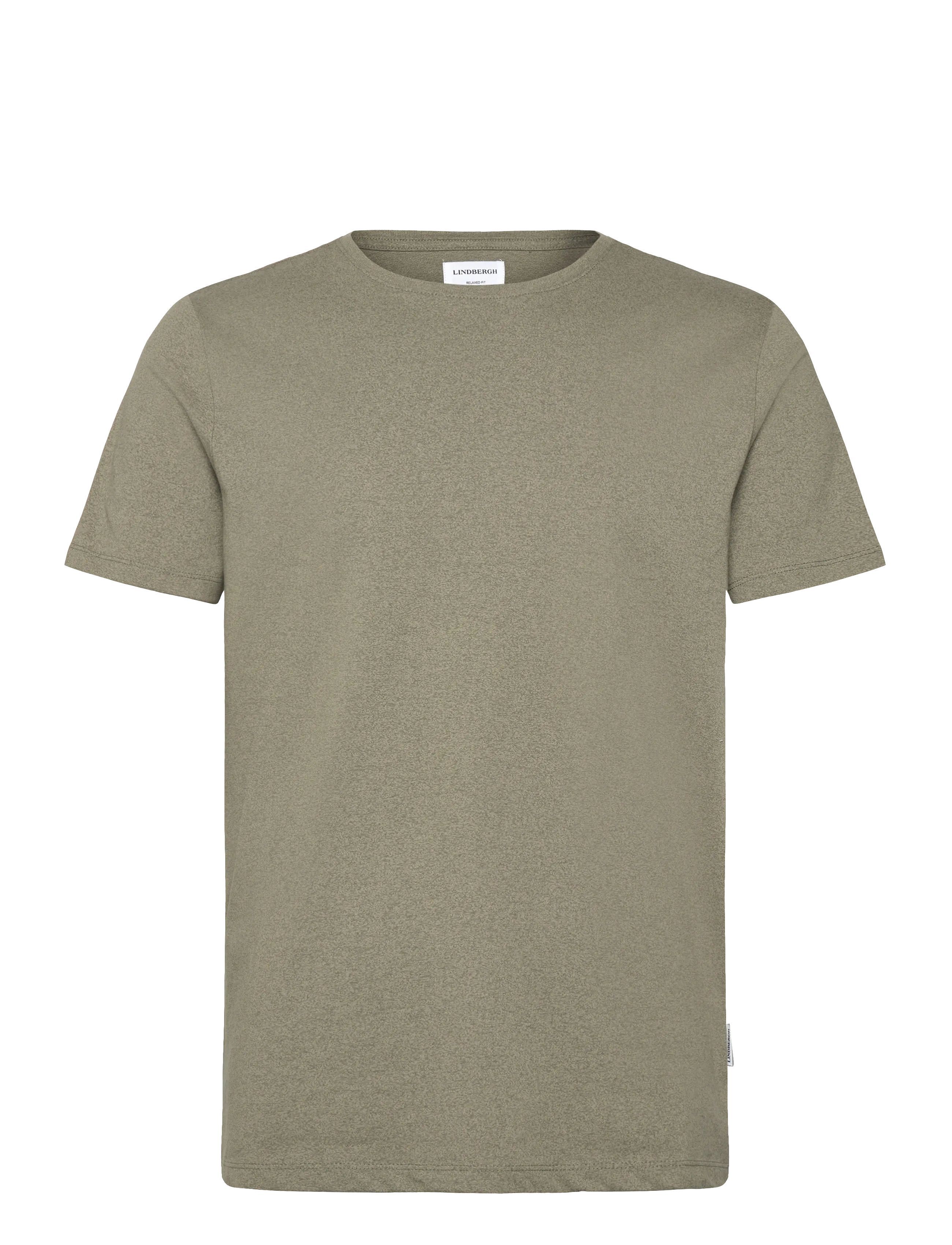 Lindbergh Mouliné o-neck tee S/S - Lindbergh - DK OLIVE / khaki/green
