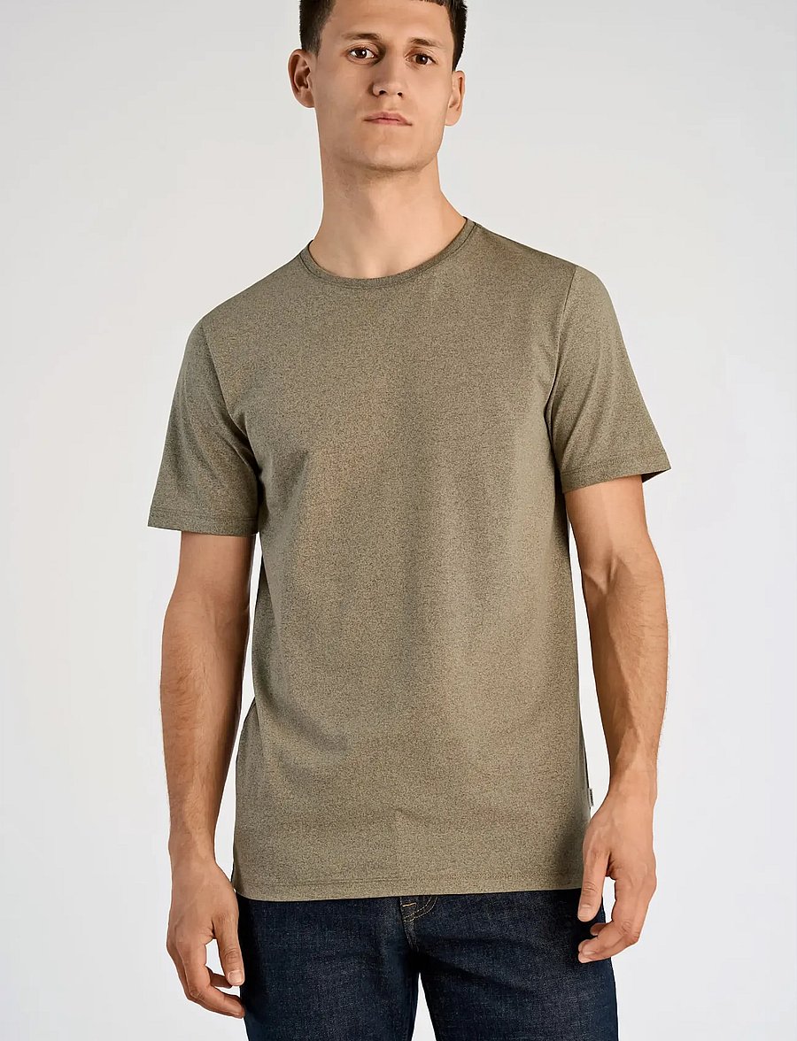 Lindbergh - Mouliné o-neck tee S/S - lühikeste varrukatega t-särgid - dk olive - 3