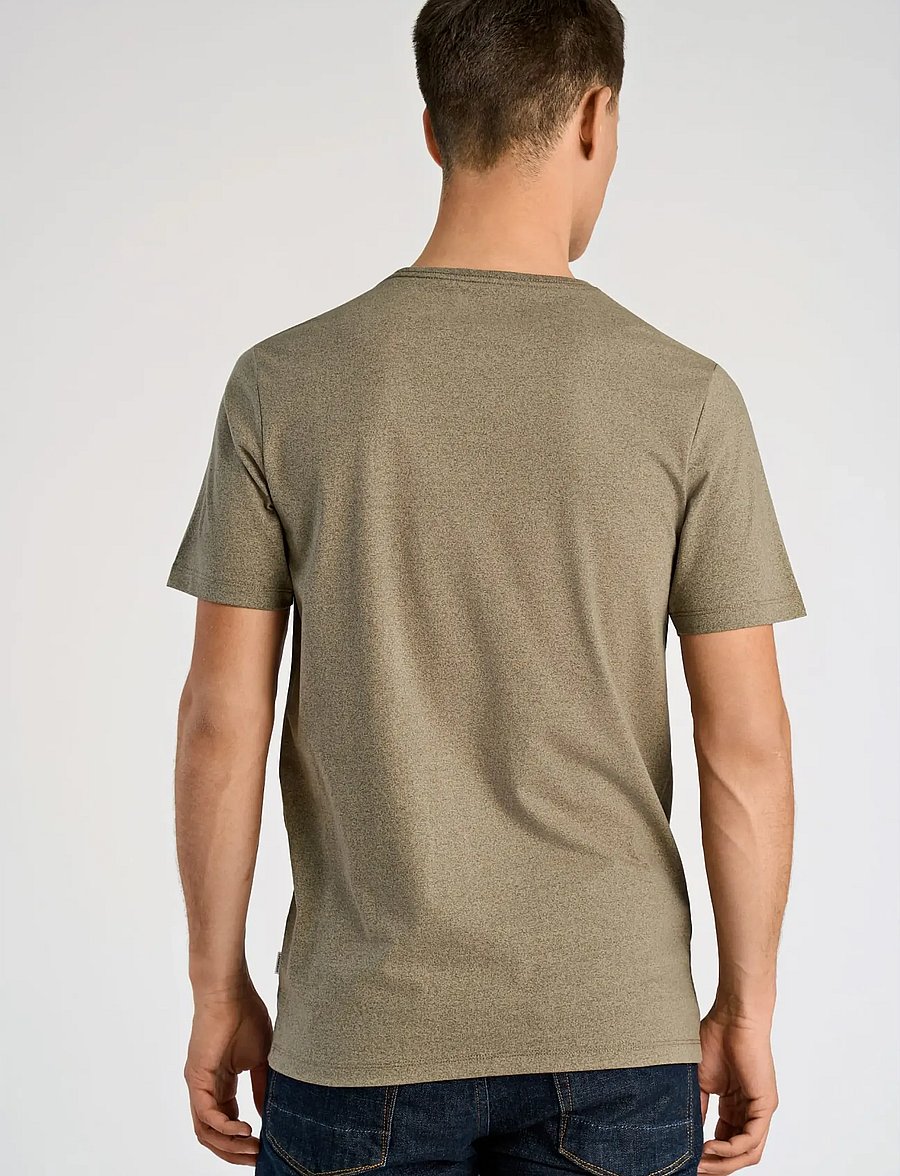 Lindbergh - Mouliné o-neck tee S/S - lühikeste varrukatega t-särgid - dk olive - 4