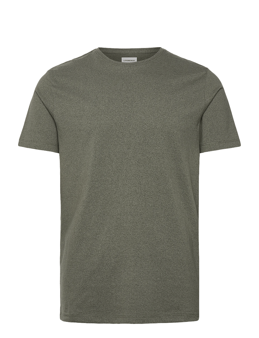 Lindbergh - Mouliné o-neck tee S/S - lühikeste varrukatega t-särgid - dk olive mix - 1