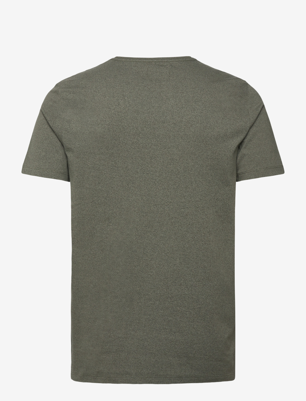 Lindbergh - Mouliné o-neck tee S/S - efterårstøj - dk olive mix - 1
