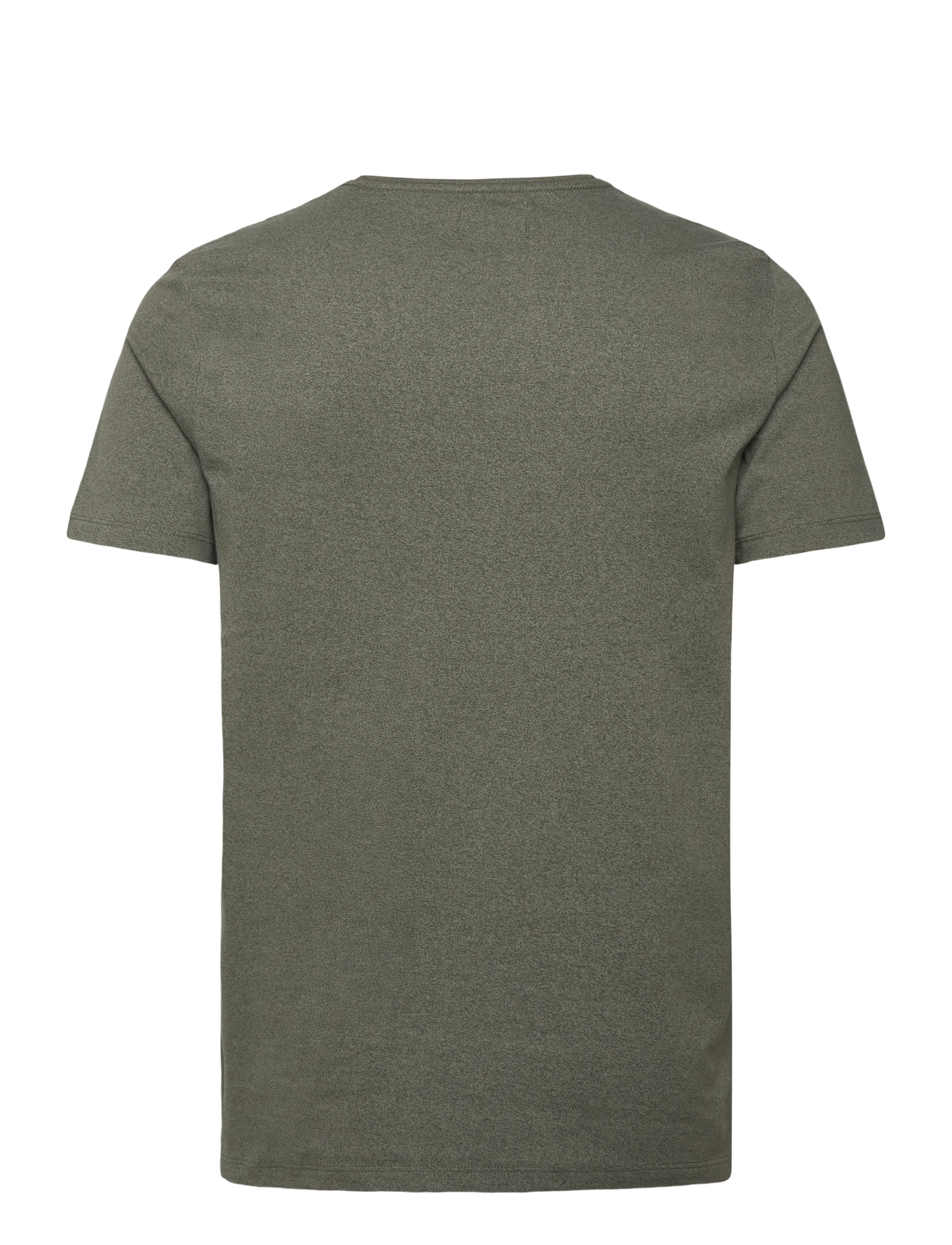 Lindbergh - Mouliné o-neck tee S/S - short-sleeved t-shirts - dk olive mix - 1