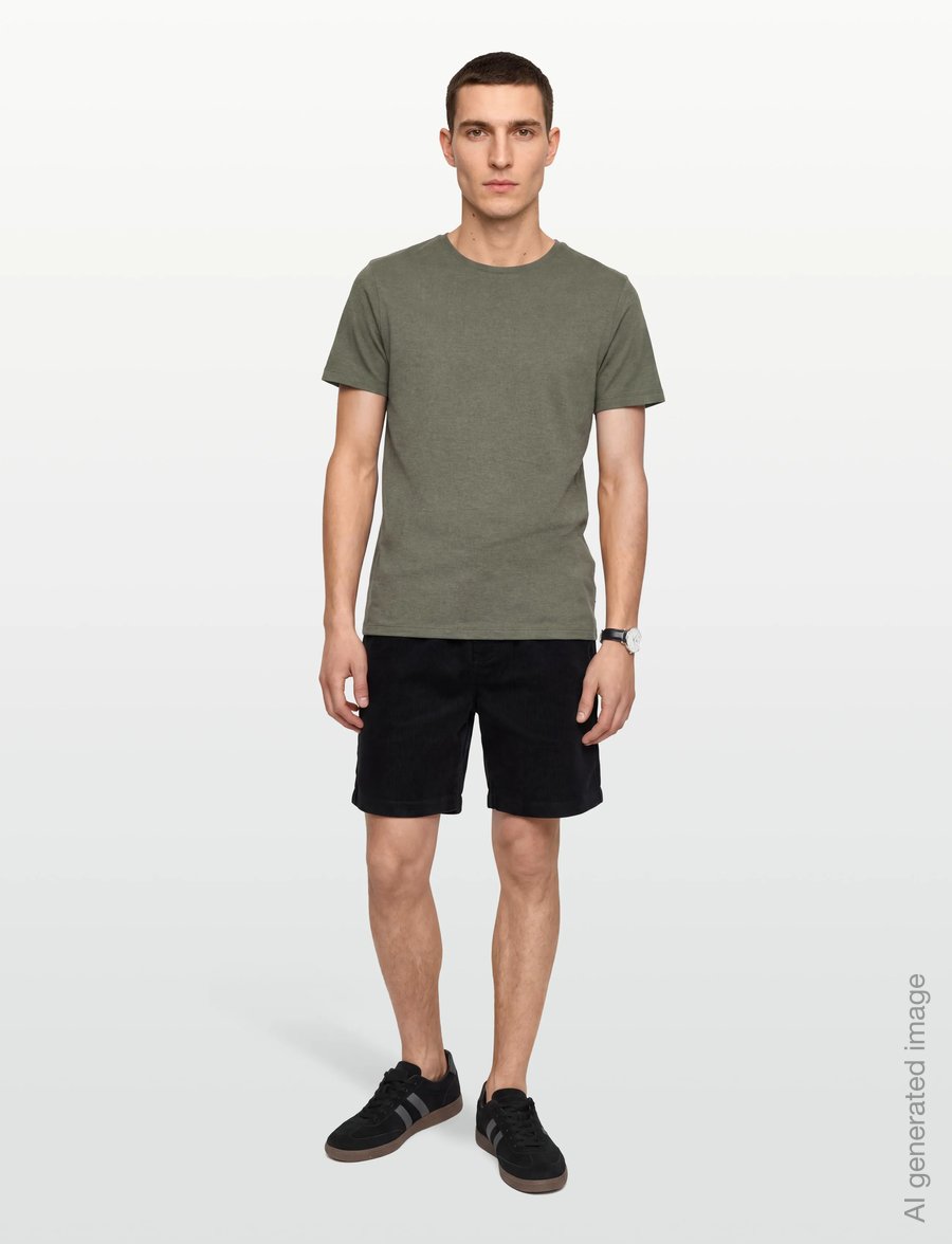 Lindbergh - Mouliné o-neck tee S/S - lühikeste varrukatega t-särgid - dk olive mix - 0