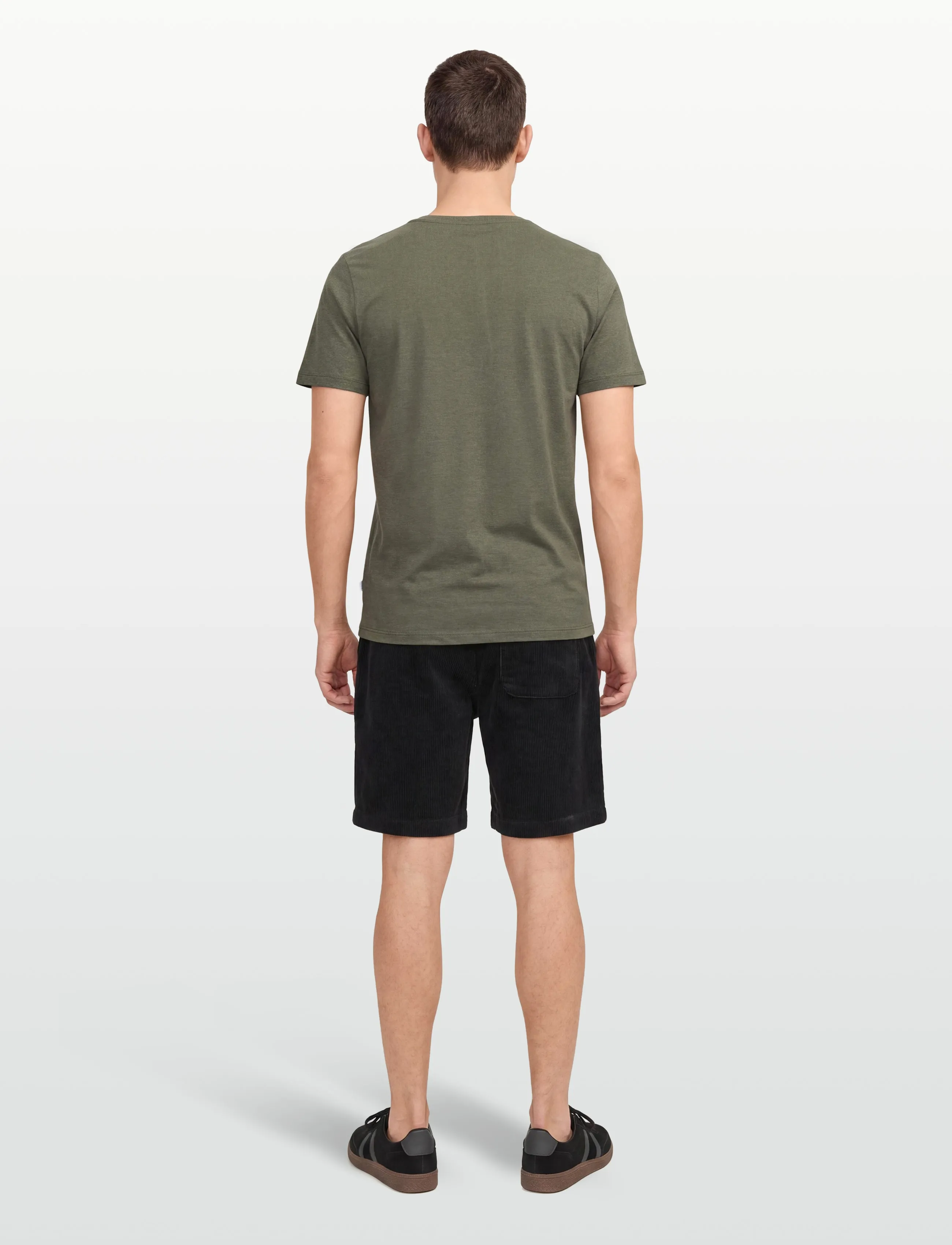 Lindbergh - Mouliné o-neck tee S/S - laveste priser - dk olive mix - 4