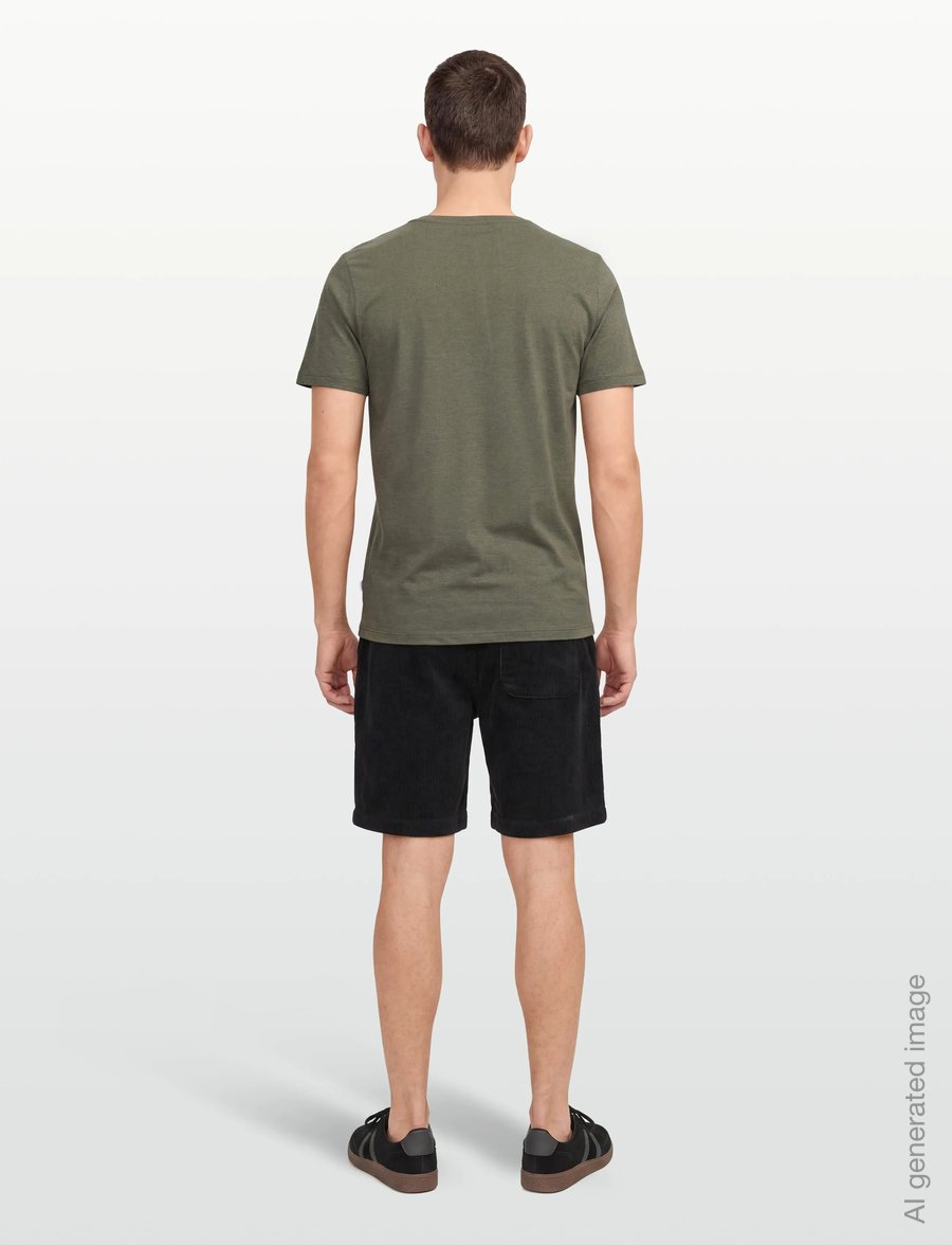 Lindbergh - Mouliné o-neck tee S/S - lühikeste varrukatega t-särgid - dk olive mix - 4