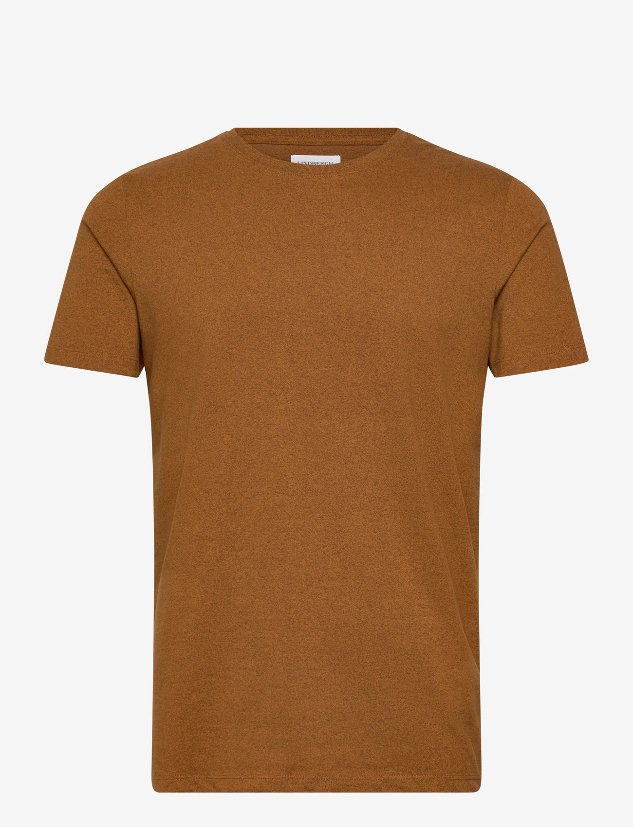 Lindbergh - Mouliné o-neck tee S/S - höstkläder - golden brown - 0