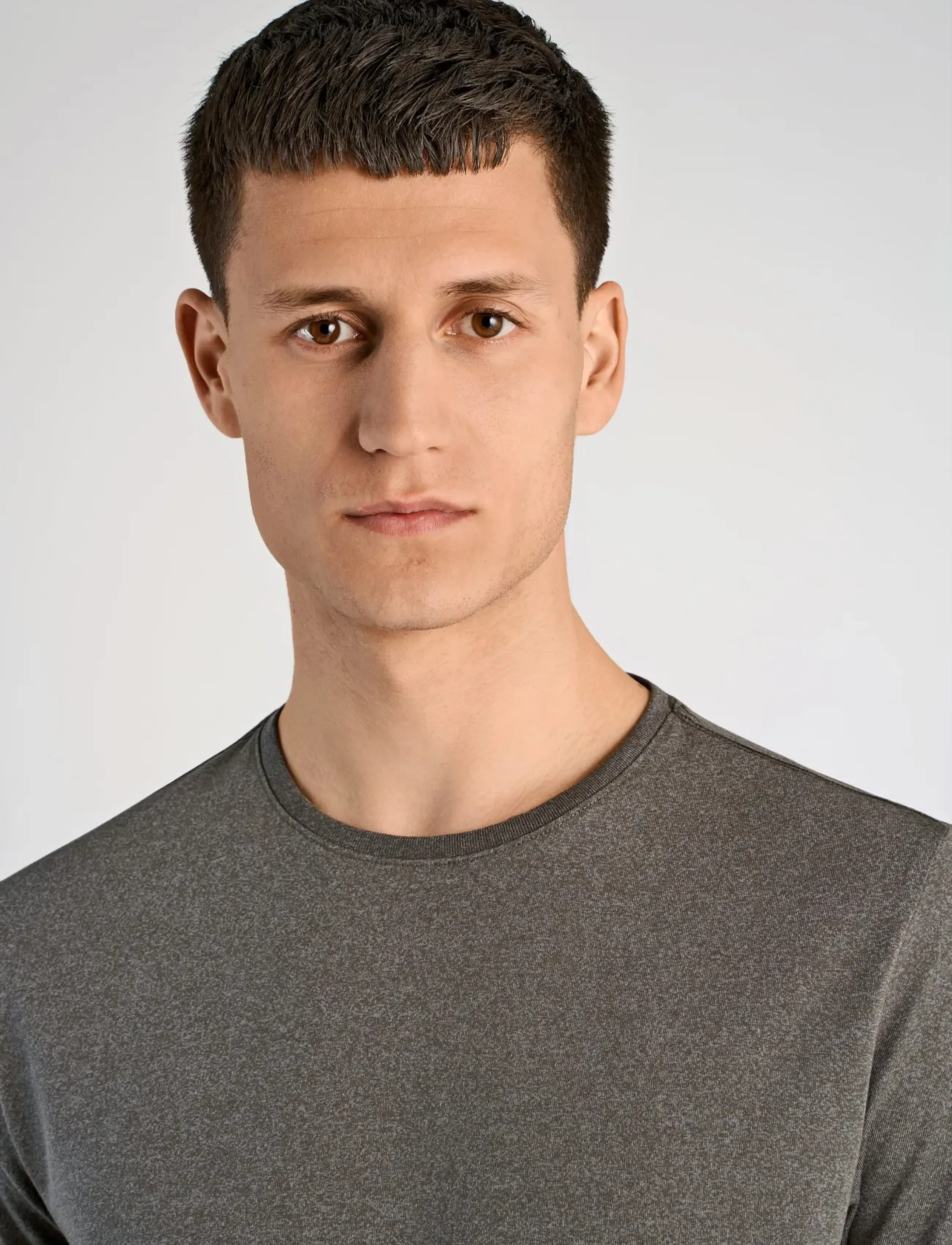 Lindbergh - Mouliné o-neck tee S/S - short-sleeved t-shirts - grey stone - 5