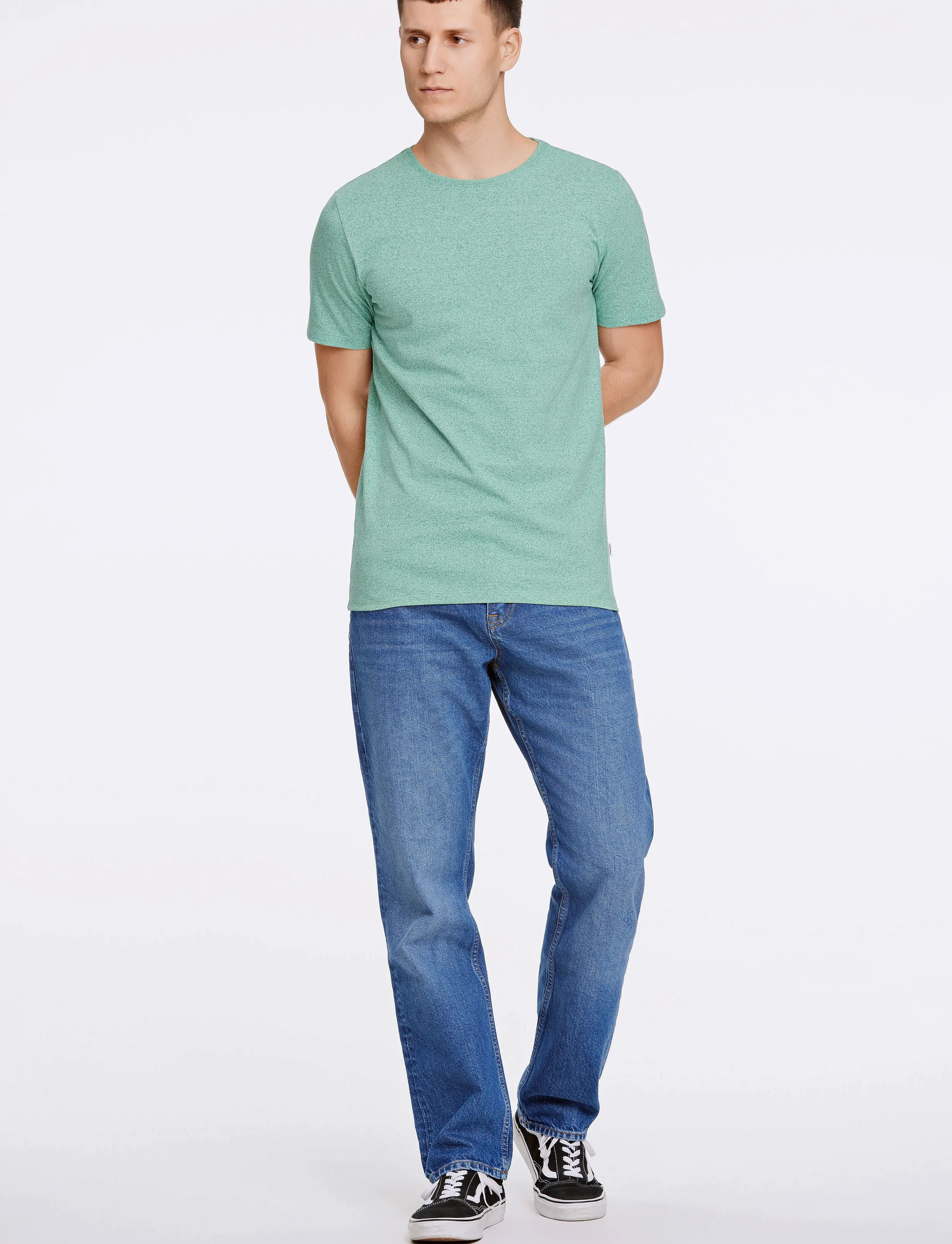 Lindbergh - Mouliné o-neck tee S/S - kortærmede t-shirts - minty mix - 4