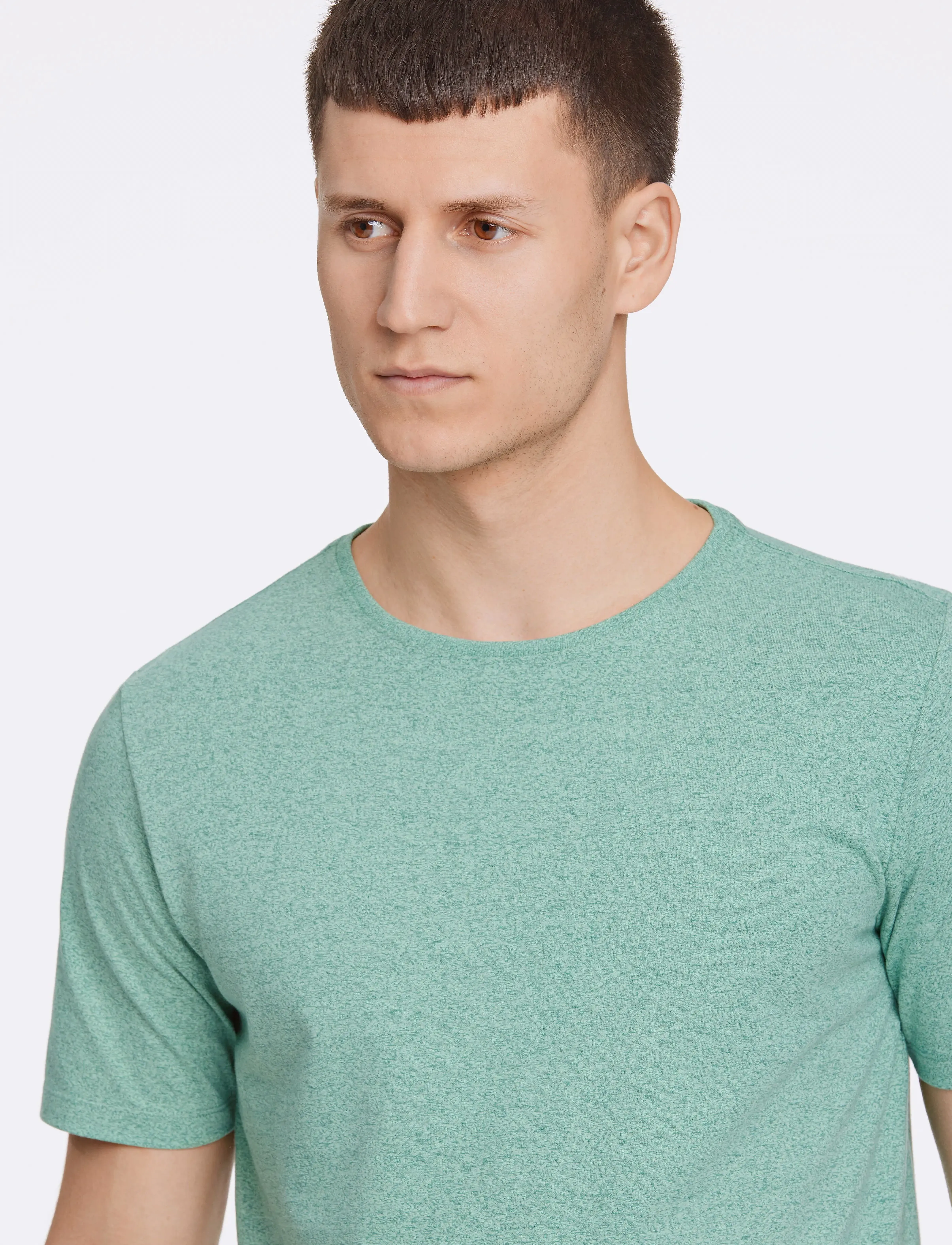 Lindbergh - Mouliné o-neck tee S/S - kortærmede t-shirts - minty mix - 5