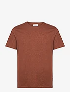 Mouliné o-neck tee S/S - RED CLAY MIX
