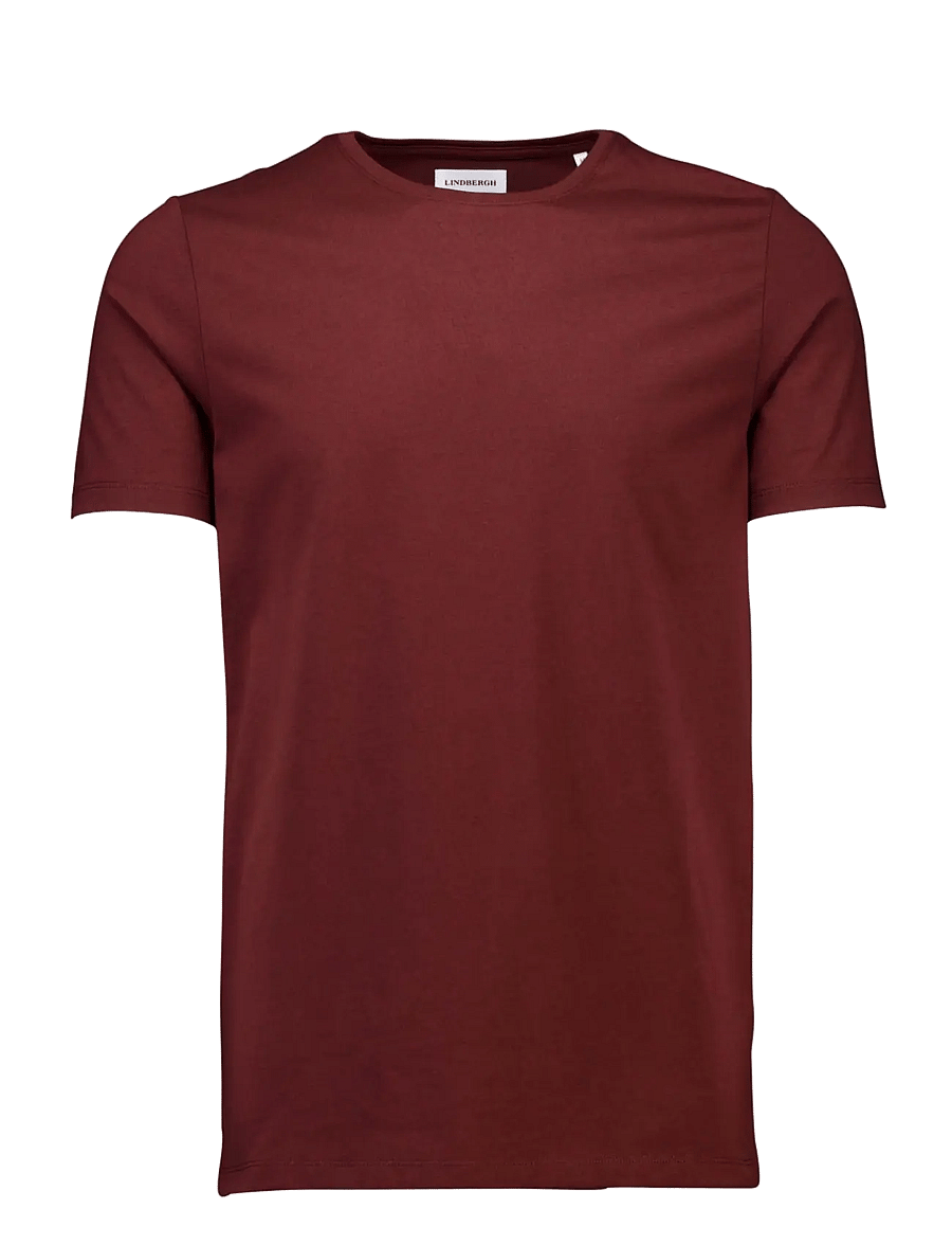Lindbergh - Mouliné o-neck tee S/S - kurzärmelige t-shirts - red rose mix - 1