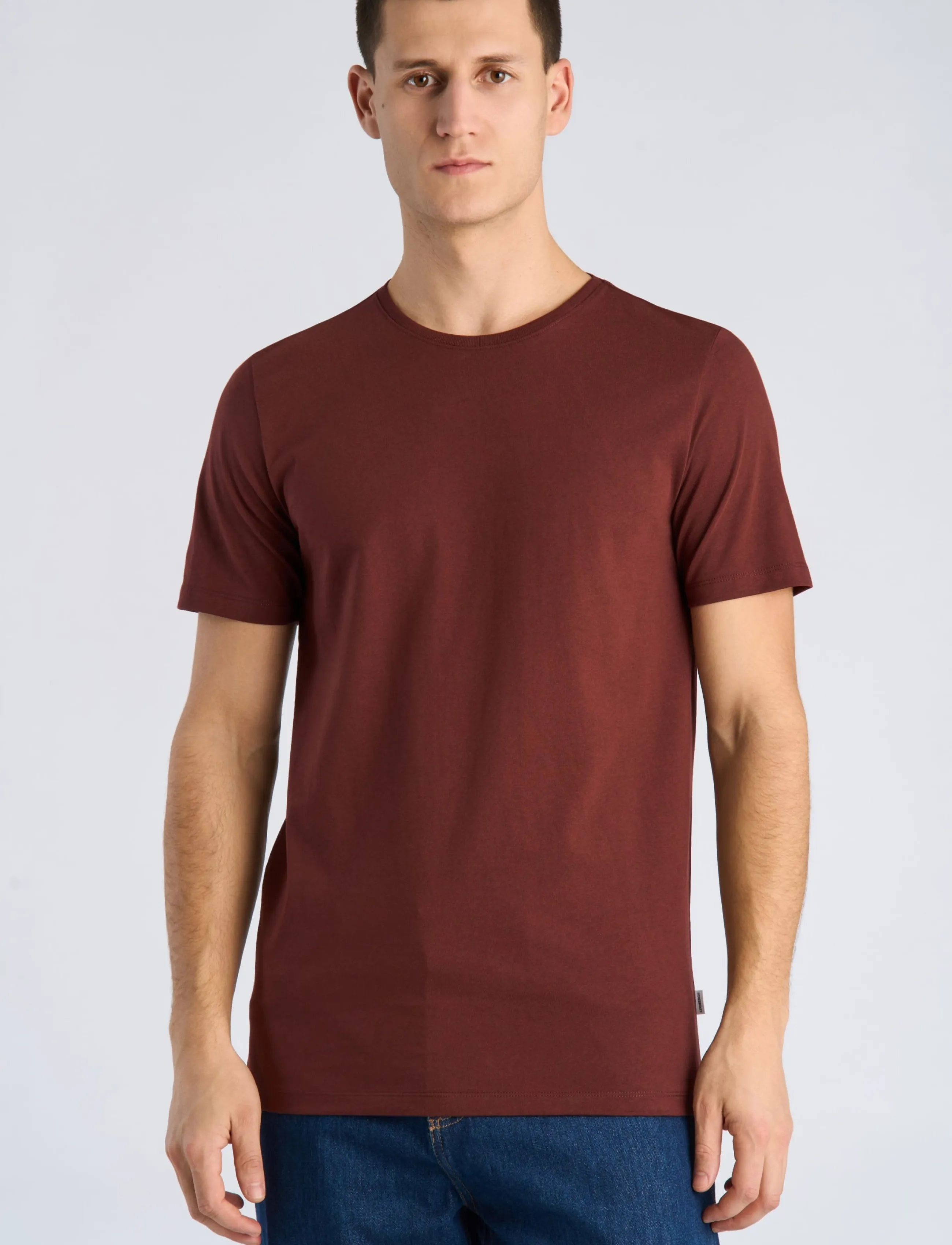 Lindbergh - Mouliné o-neck tee S/S - kortärmade t-shirts - red rose mix - 3