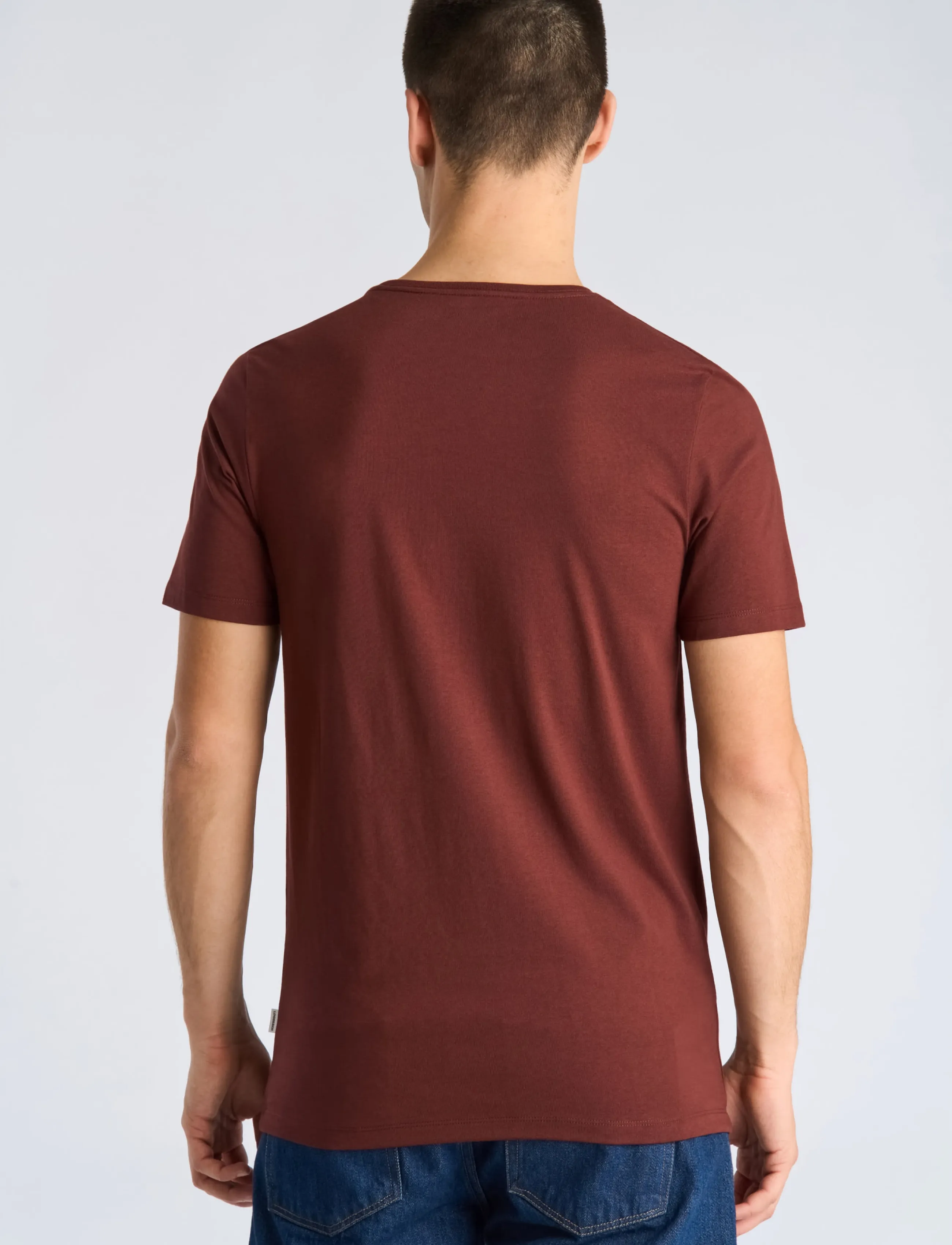 Lindbergh - Mouliné o-neck tee S/S - kortärmade t-shirts - red rose mix - 4