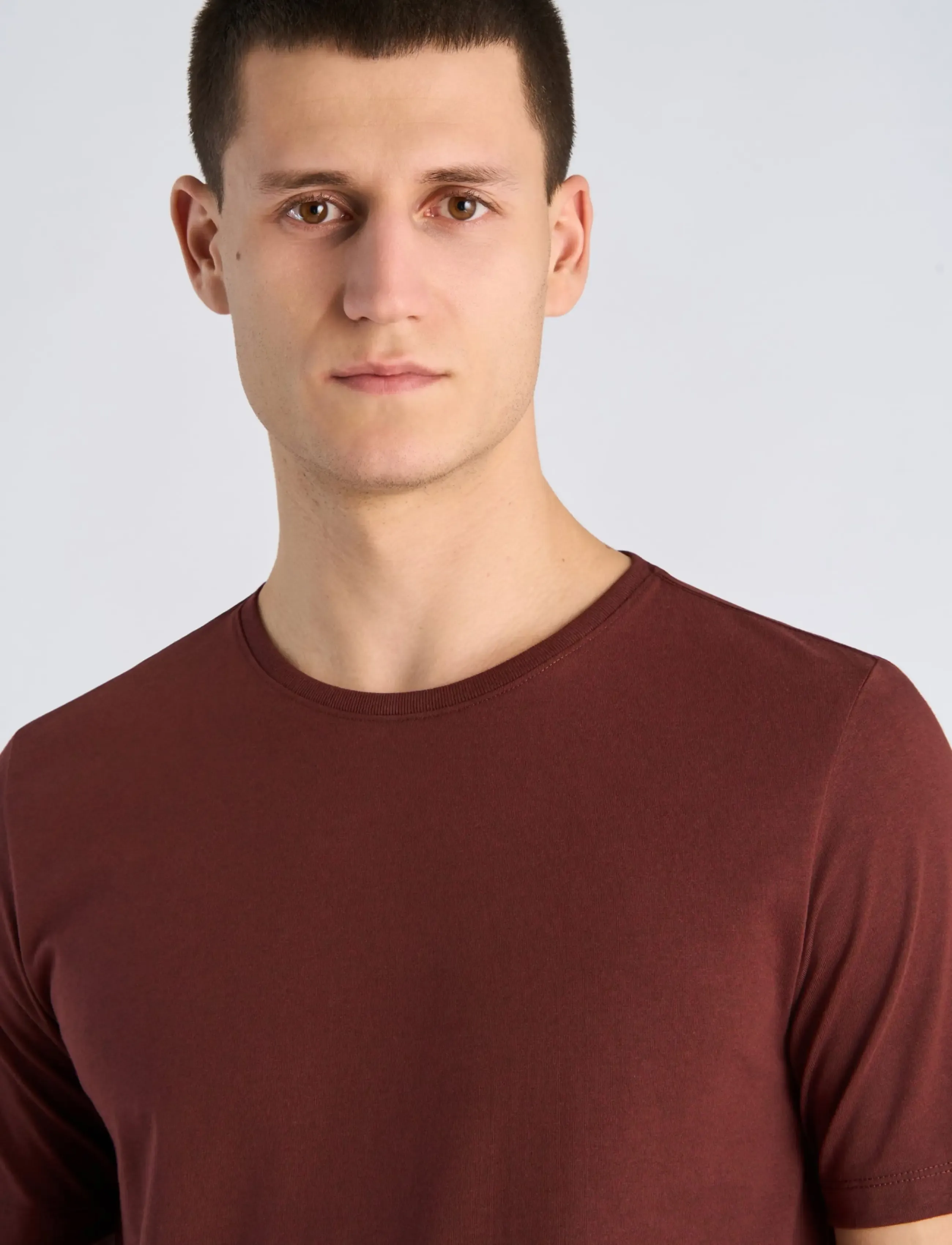 Lindbergh - Mouliné o-neck tee S/S - kortärmade t-shirts - red rose mix - 5
