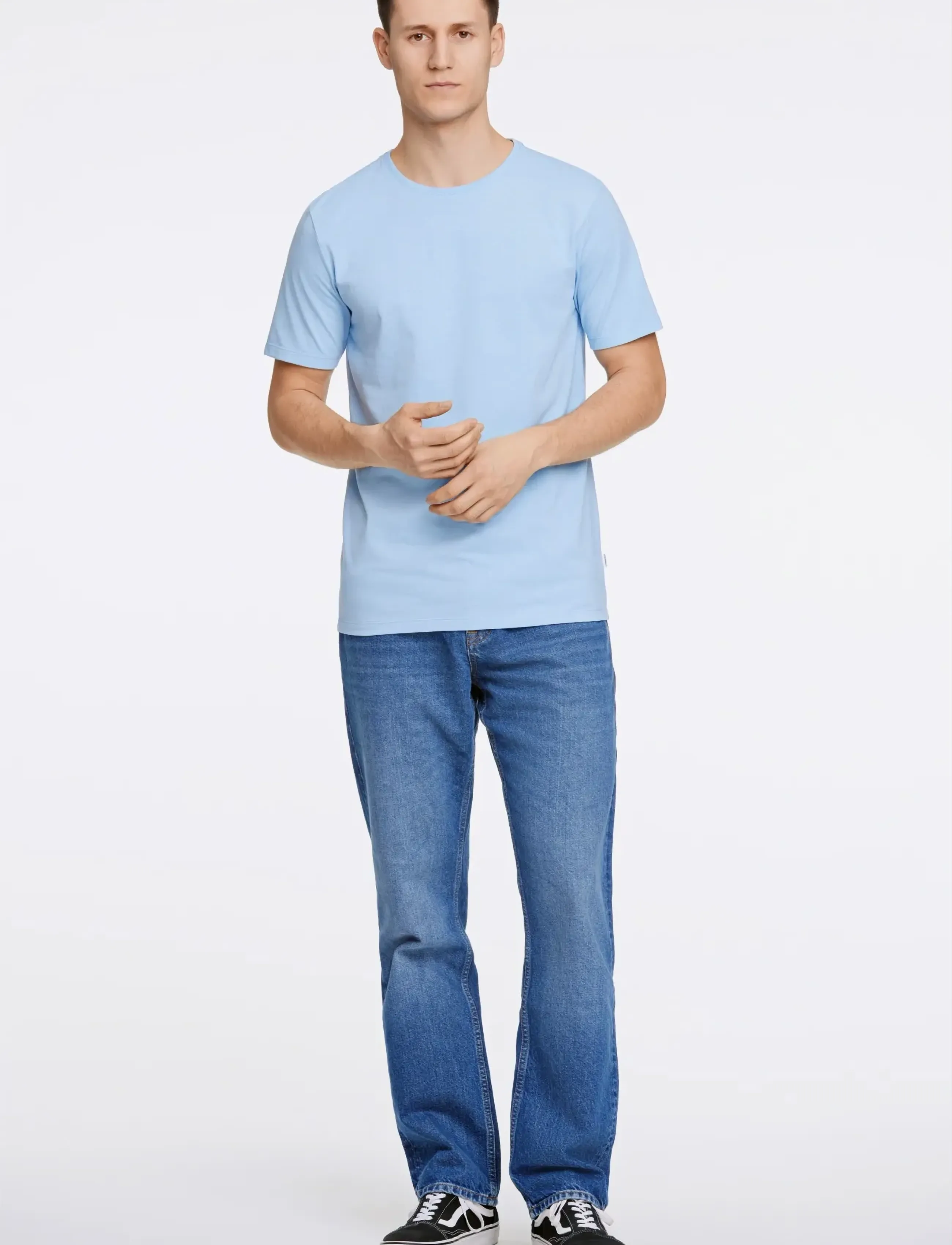 Lindbergh - Mouliné o-neck tee S/S - kortärmade t-shirts - sky blue mix - 2