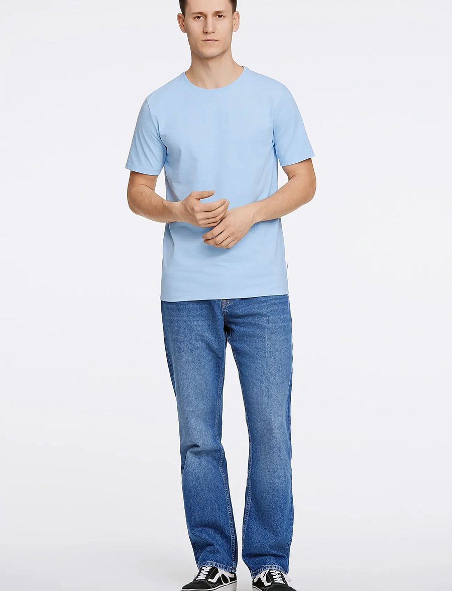 Lindbergh - Mouliné o-neck tee S/S - kortermede t-skjorter - sky blue mix - 2