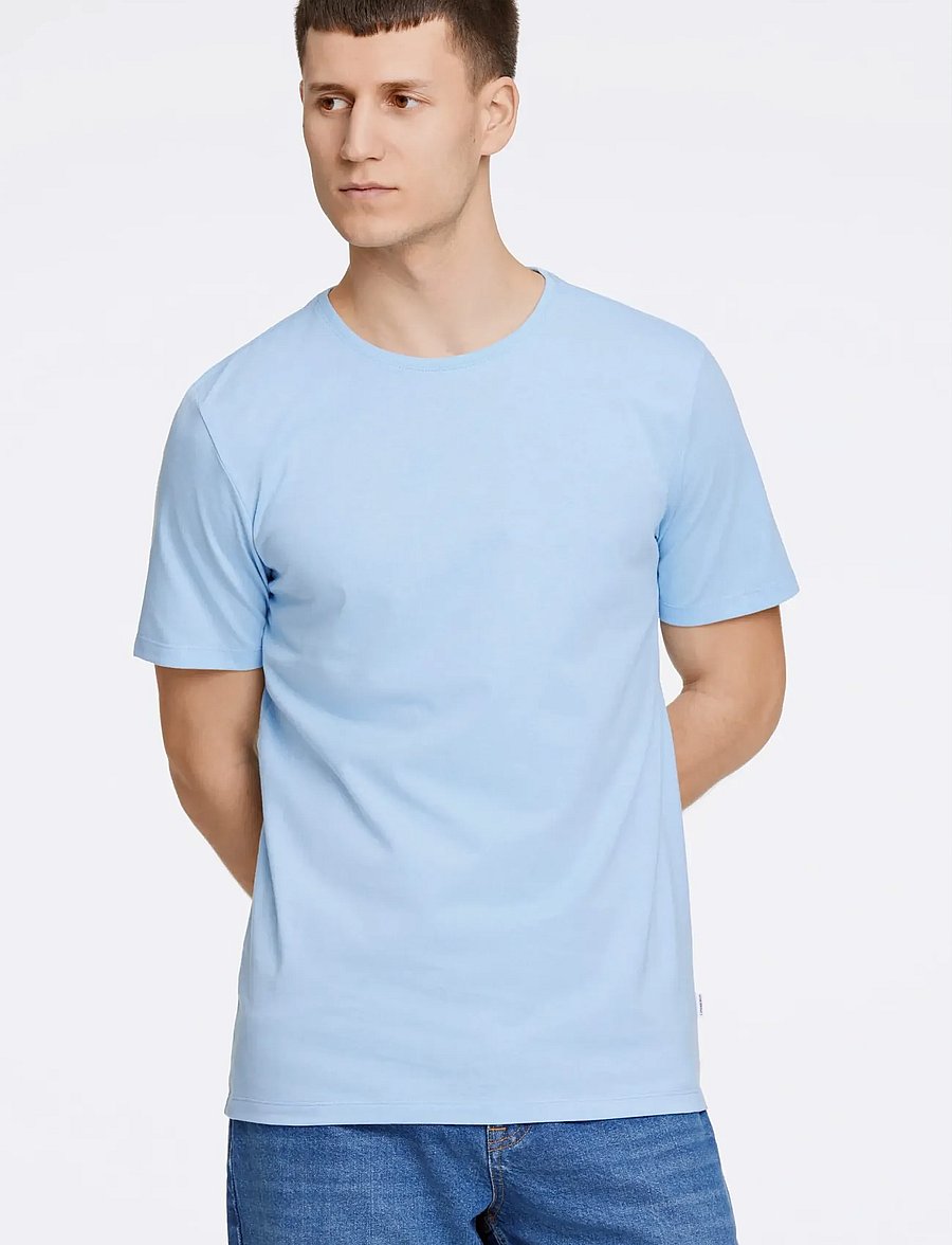 Lindbergh - Mouliné o-neck tee S/S - kortermede t-skjorter - sky blue mix - 3
