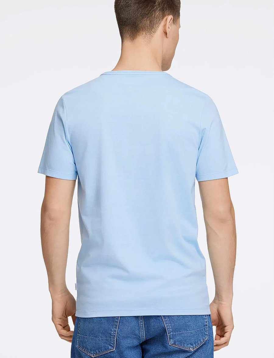 Lindbergh - Mouliné o-neck tee S/S - kortermede t-skjorter - sky blue mix - 4