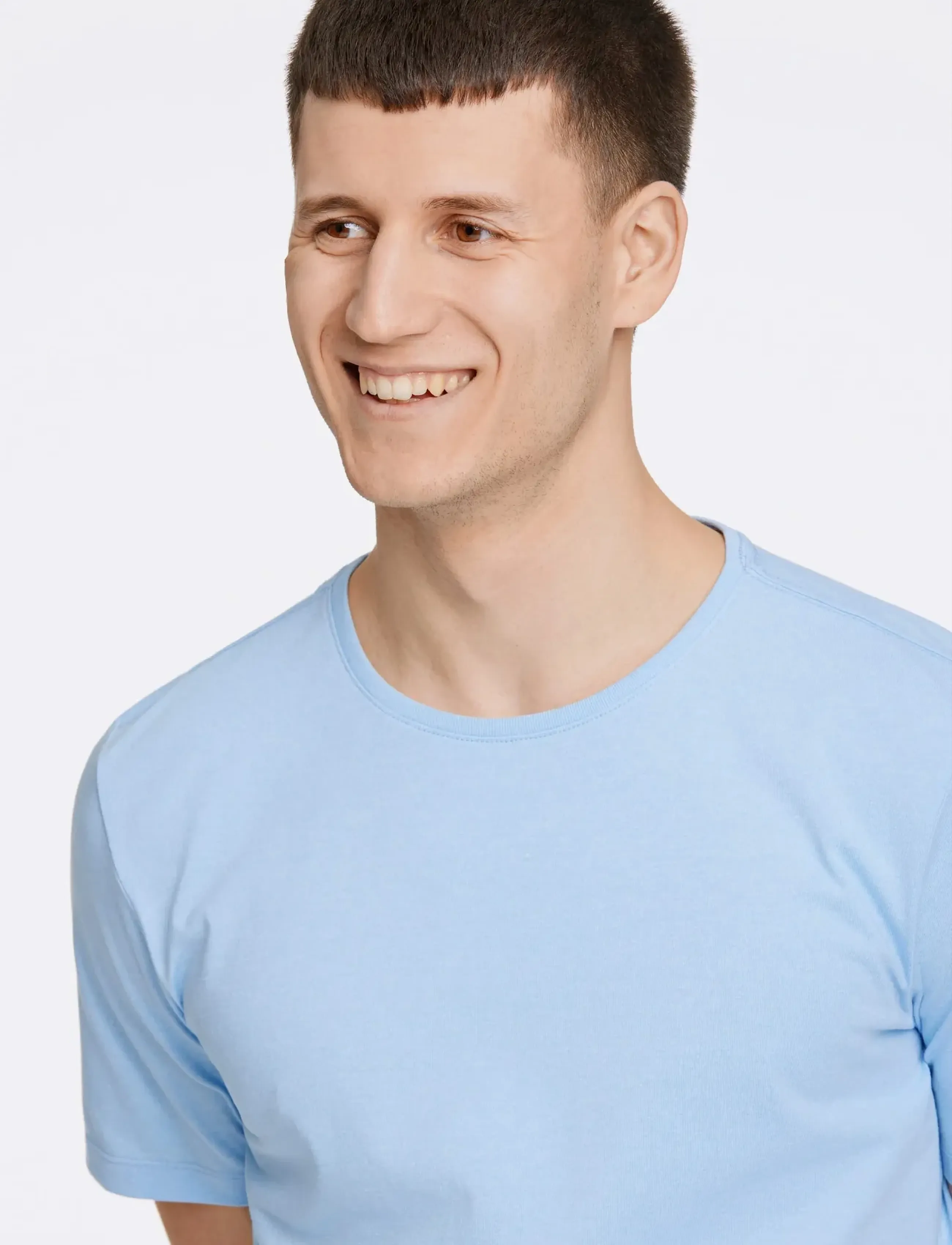 Lindbergh - Mouliné o-neck tee S/S - kortärmade t-shirts - sky blue mix - 5
