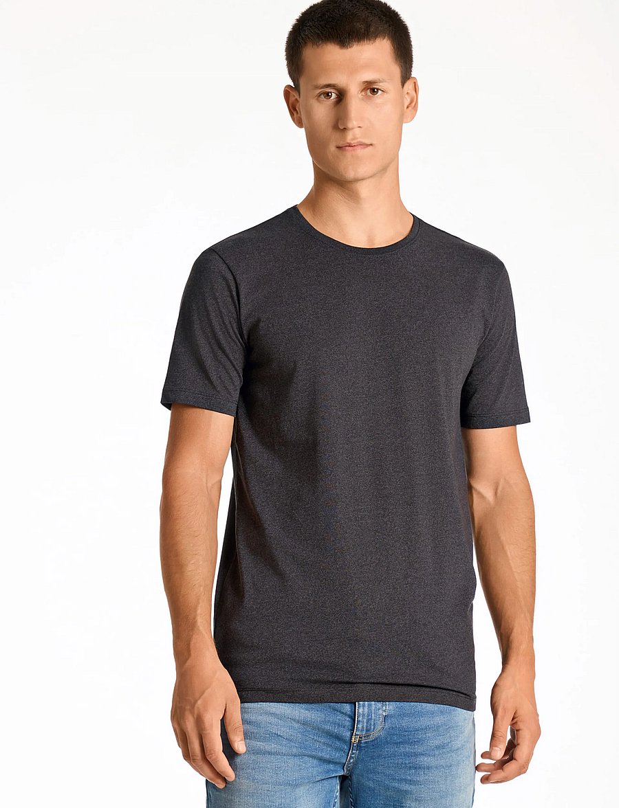 Lindbergh - Mouliné o-neck tee S/S - lühikeste varrukatega t-särgid - space black mix - 3
