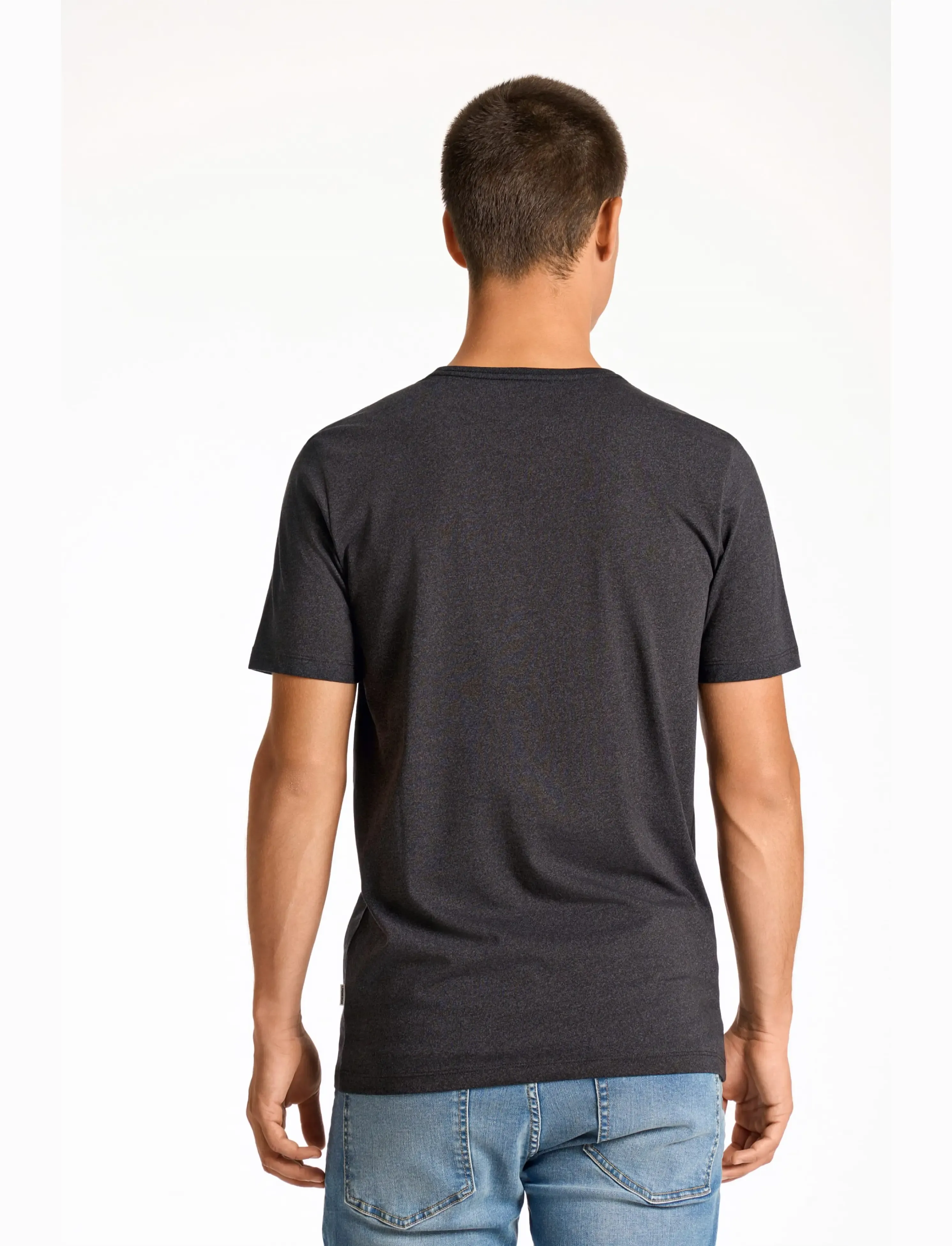 Lindbergh - Mouliné o-neck tee S/S - kortärmade t-shirts - space black mix - 4