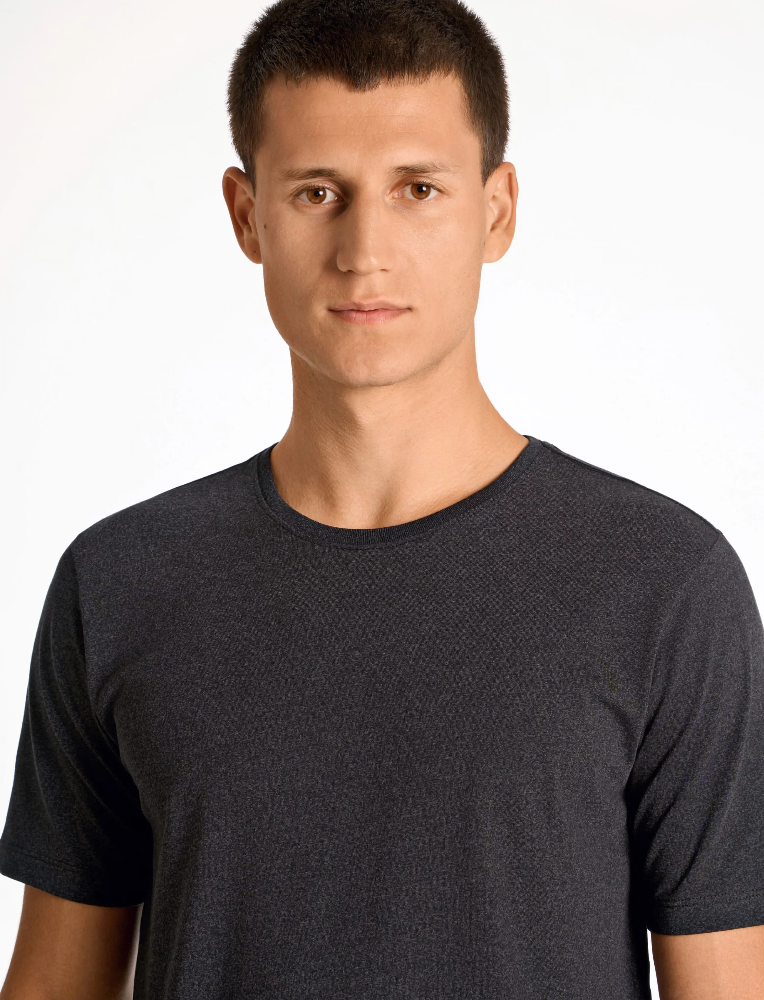 Lindbergh - Mouliné o-neck tee S/S - kortärmade t-shirts - space black mix - 5