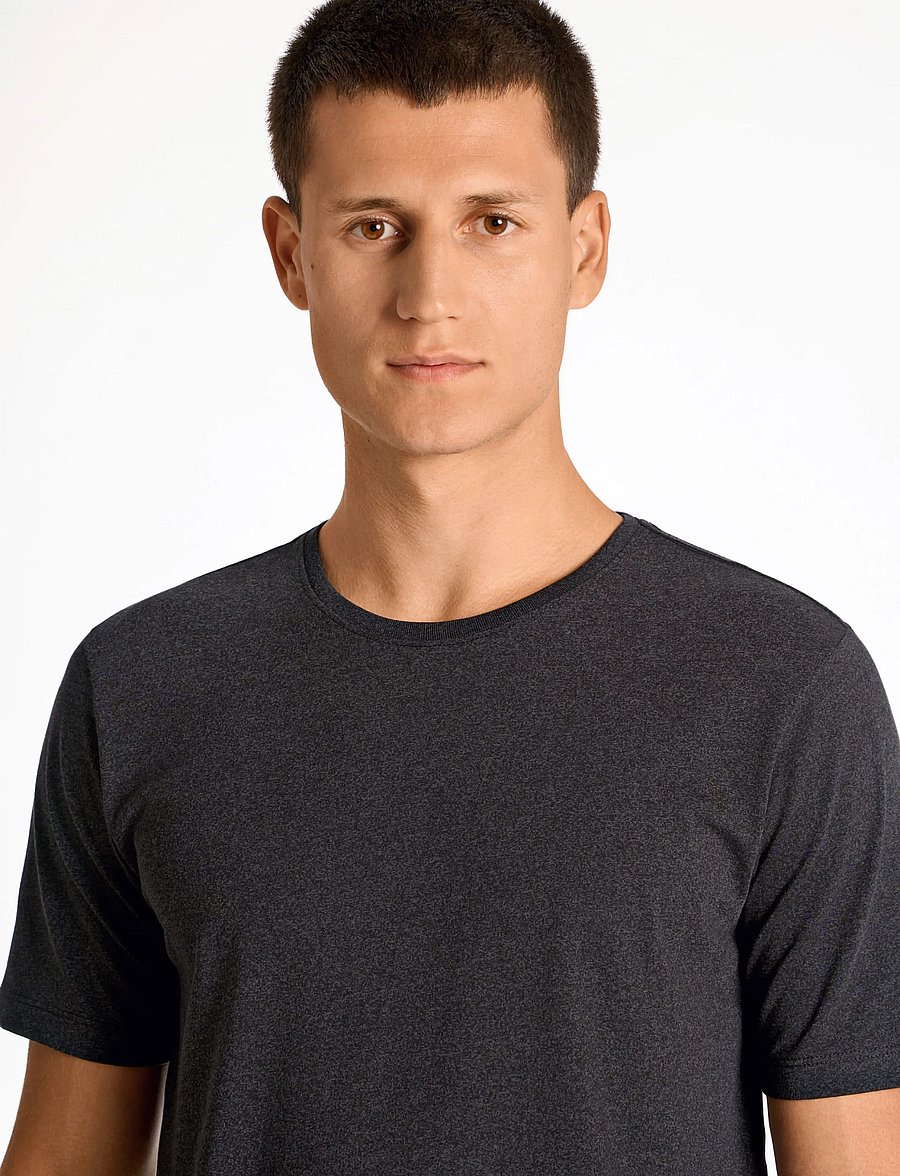 Lindbergh - Mouliné o-neck tee S/S - lühikeste varrukatega t-särgid - space black mix - 5