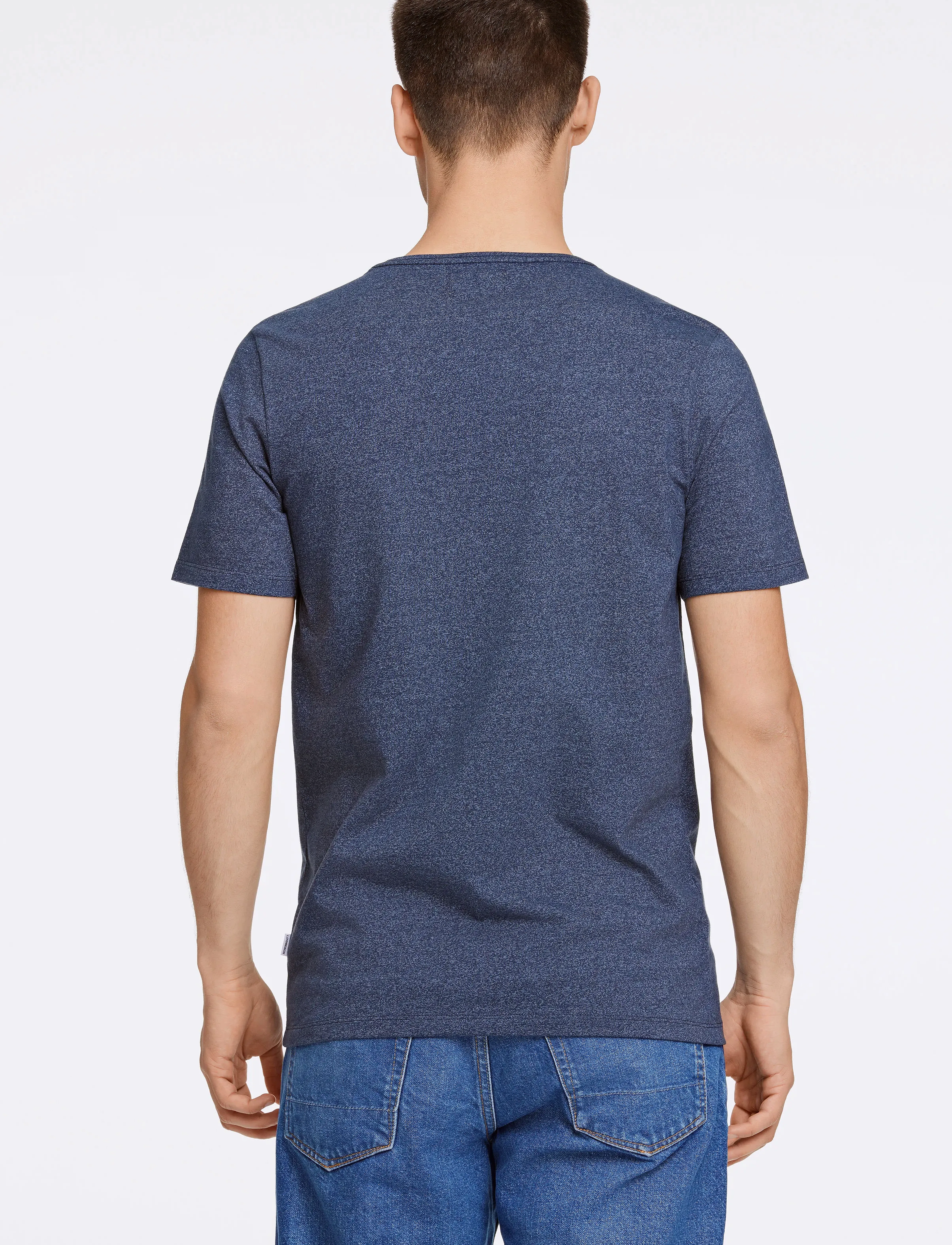 Lindbergh - Mouliné o-neck tee S/S - mažiausios kainos - space blue mix - 3