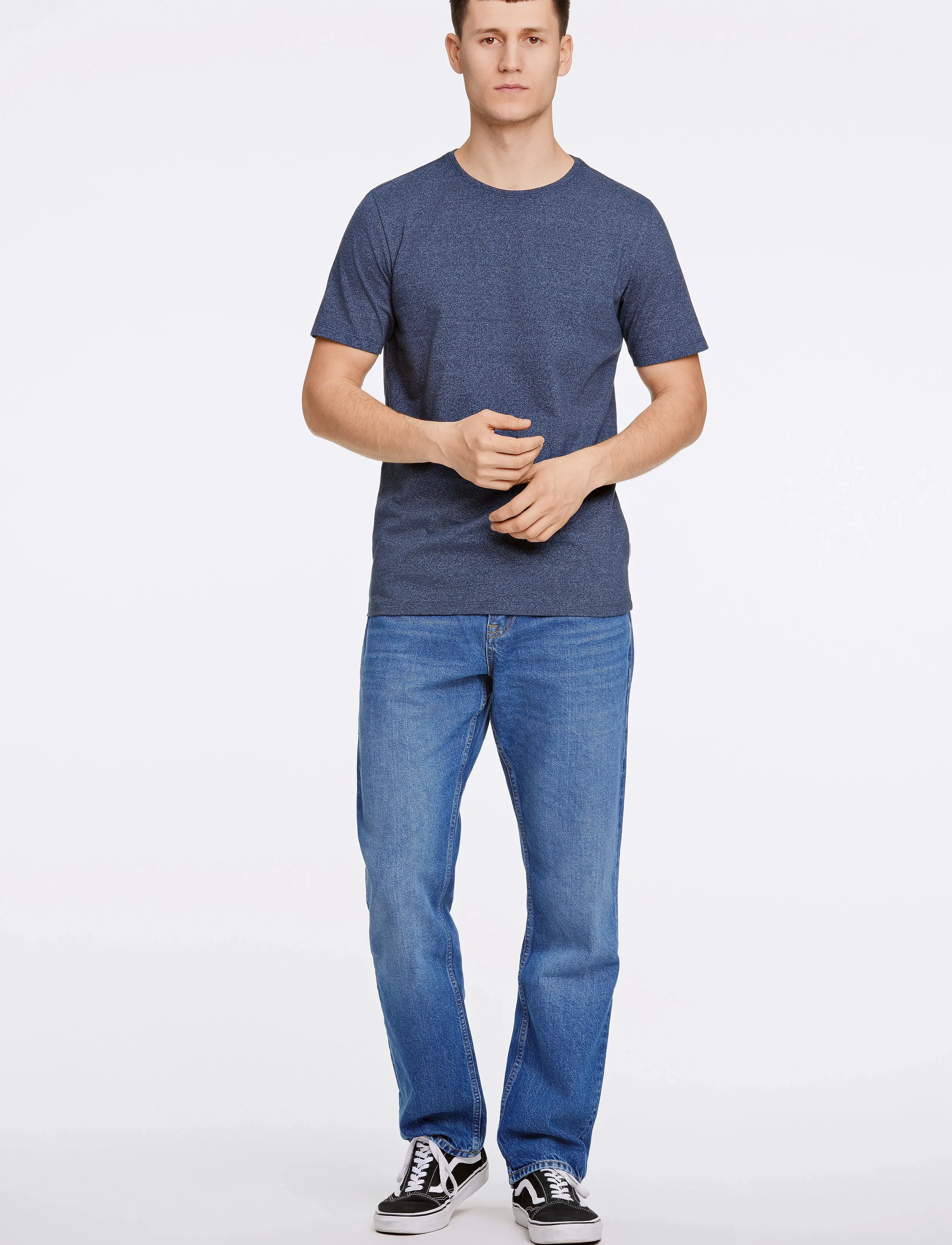 Lindbergh - Mouliné o-neck tee S/S - mažiausios kainos - space blue mix - 4