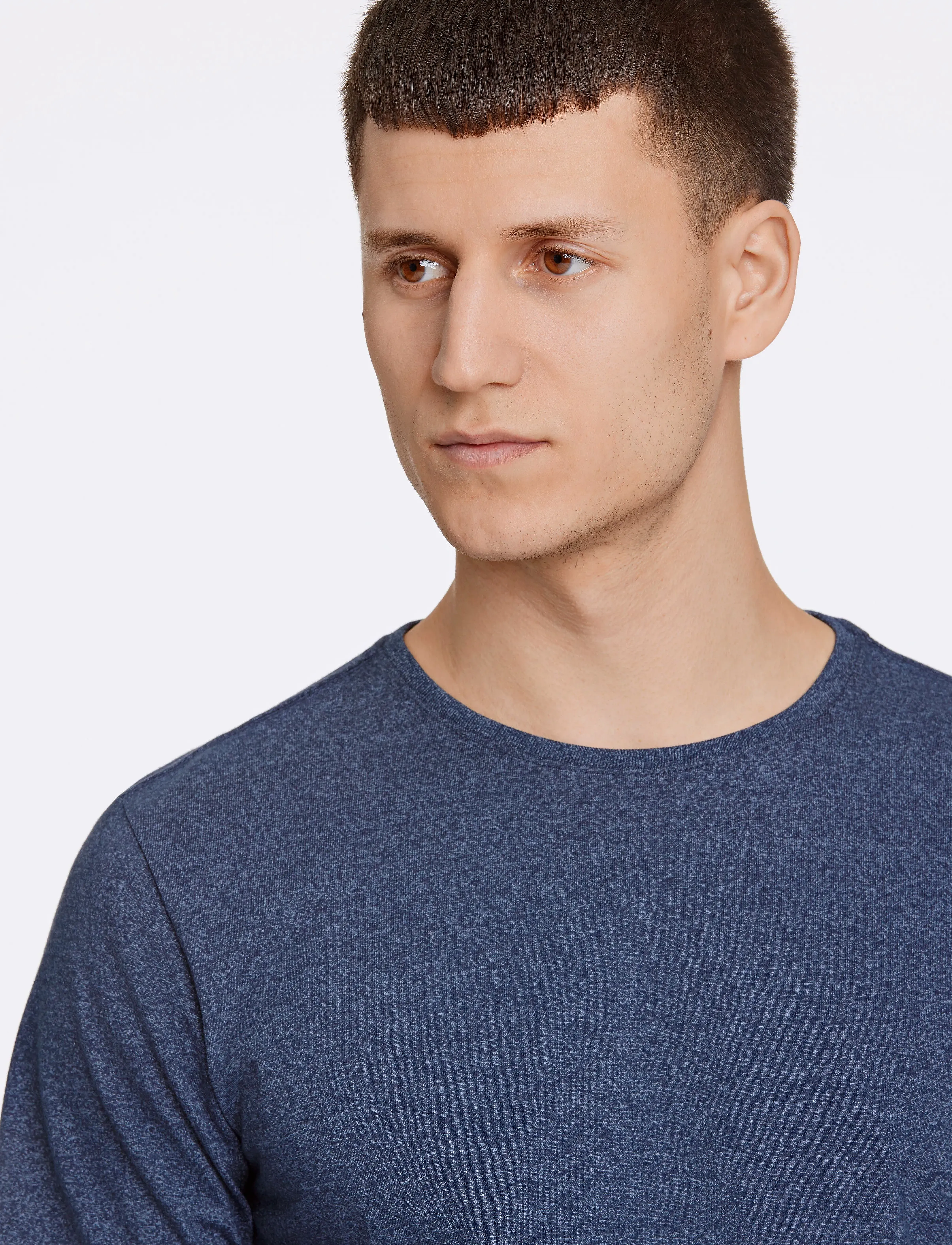 Lindbergh - Mouliné o-neck tee S/S - mažiausios kainos - space blue mix - 5