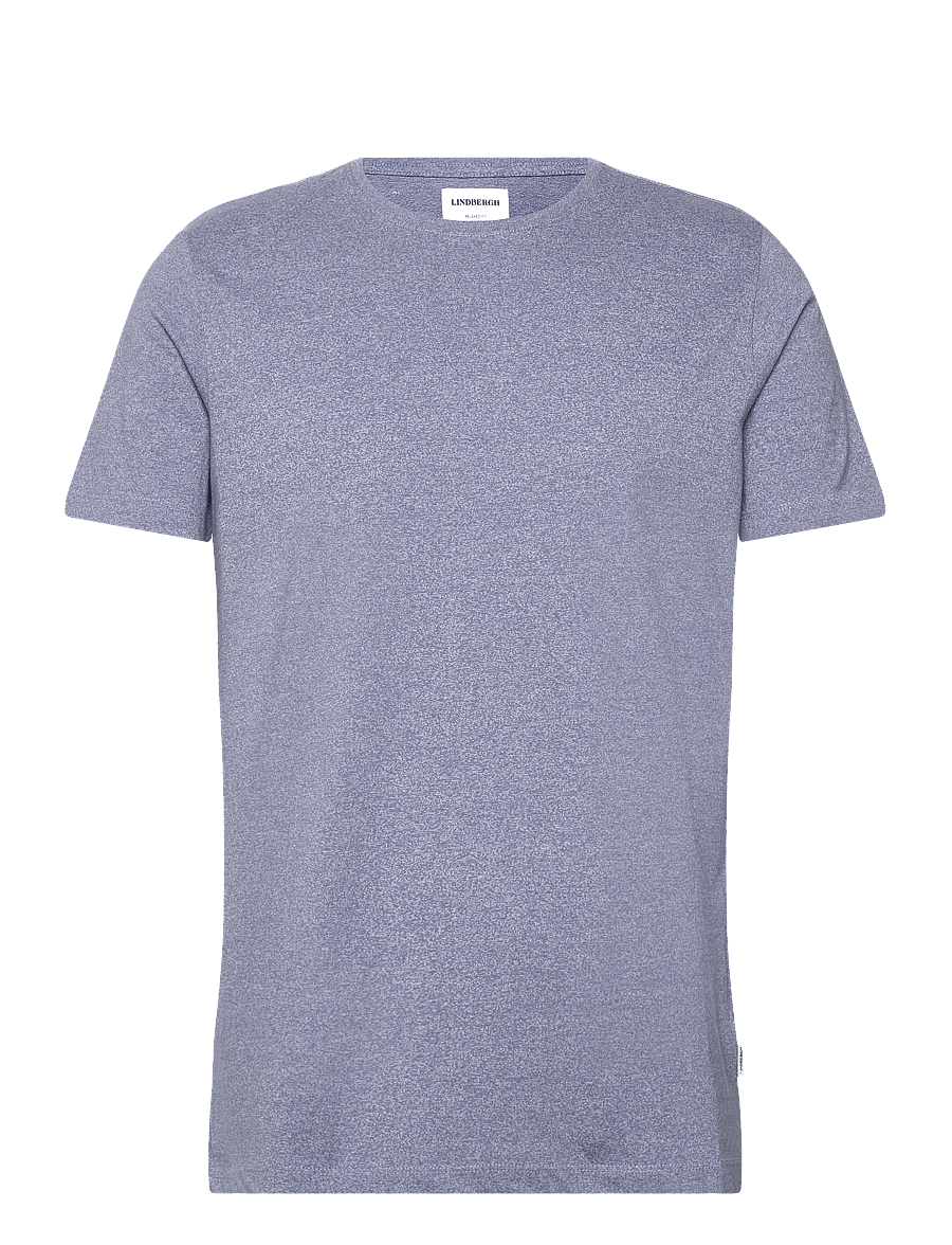 Lindbergh - Mouliné o-neck tee S/S - kortärmade t-shirts - steel blue mix - 1