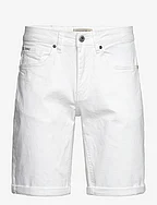 Regular fit denim shorts - WHITE