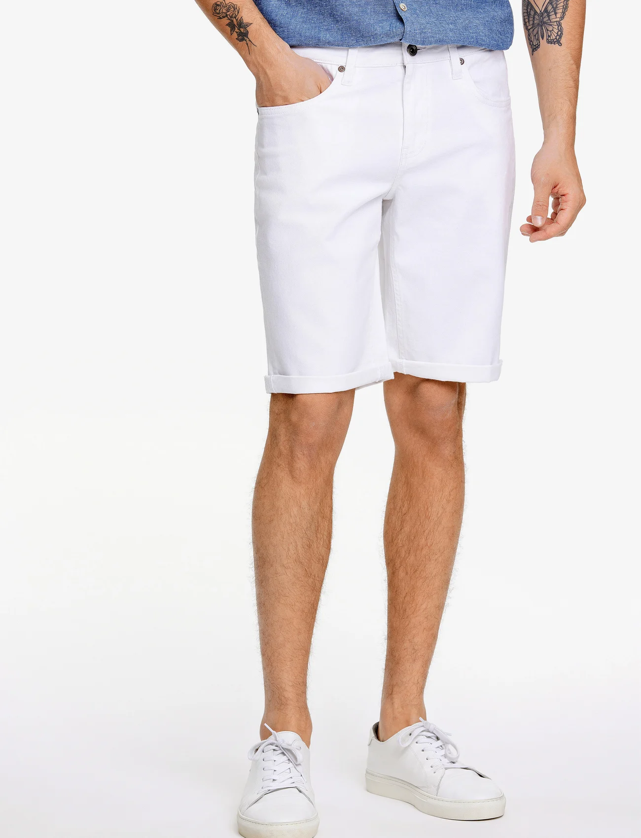 Lindbergh - Regular fit denim shorts - nordic style - white - 0