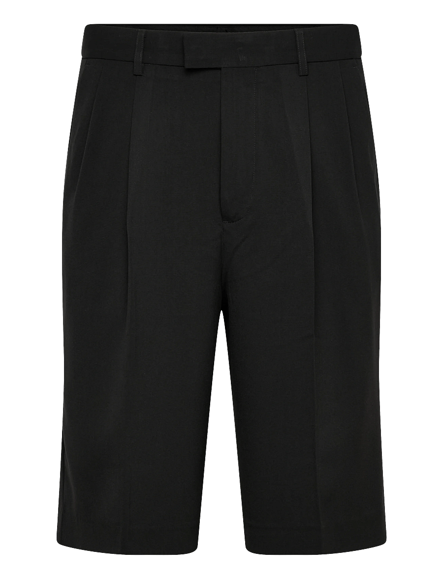 Lindbergh - Superflex pleasted formal shorts - chinos shorts - black - 1