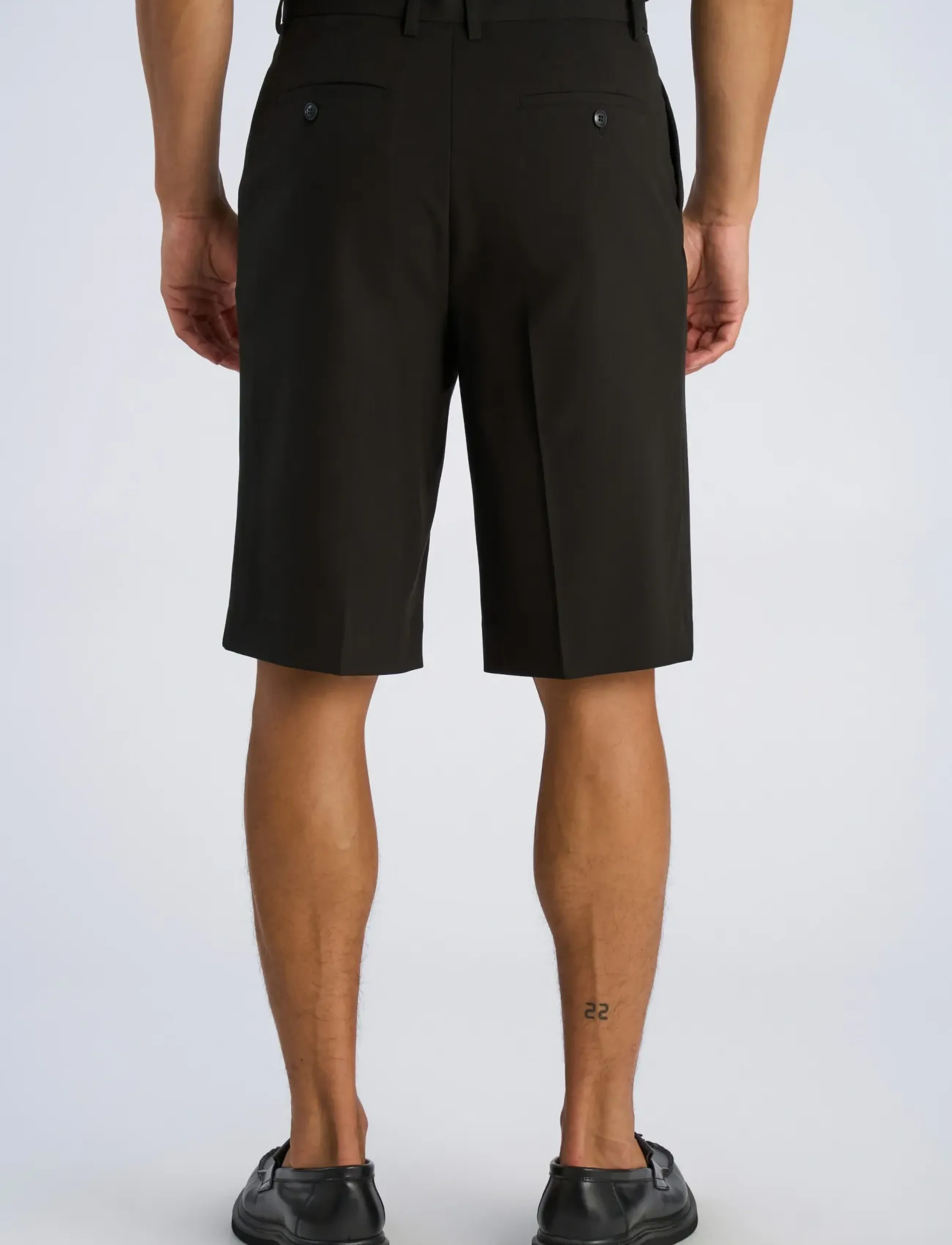 Lindbergh - Superflex pleasted formal shorts - chinos shorts - black - 4