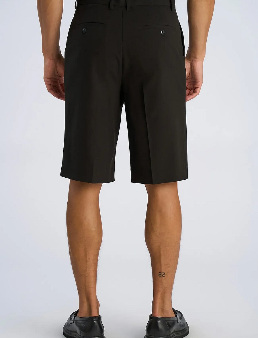 Lindbergh - Superflex pleasted formal shorts - chinos shorts - black - 4