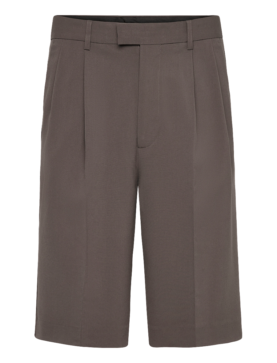 Lindbergh - Superflex pleasted formal shorts - chinos shorts - deep olive - 1
