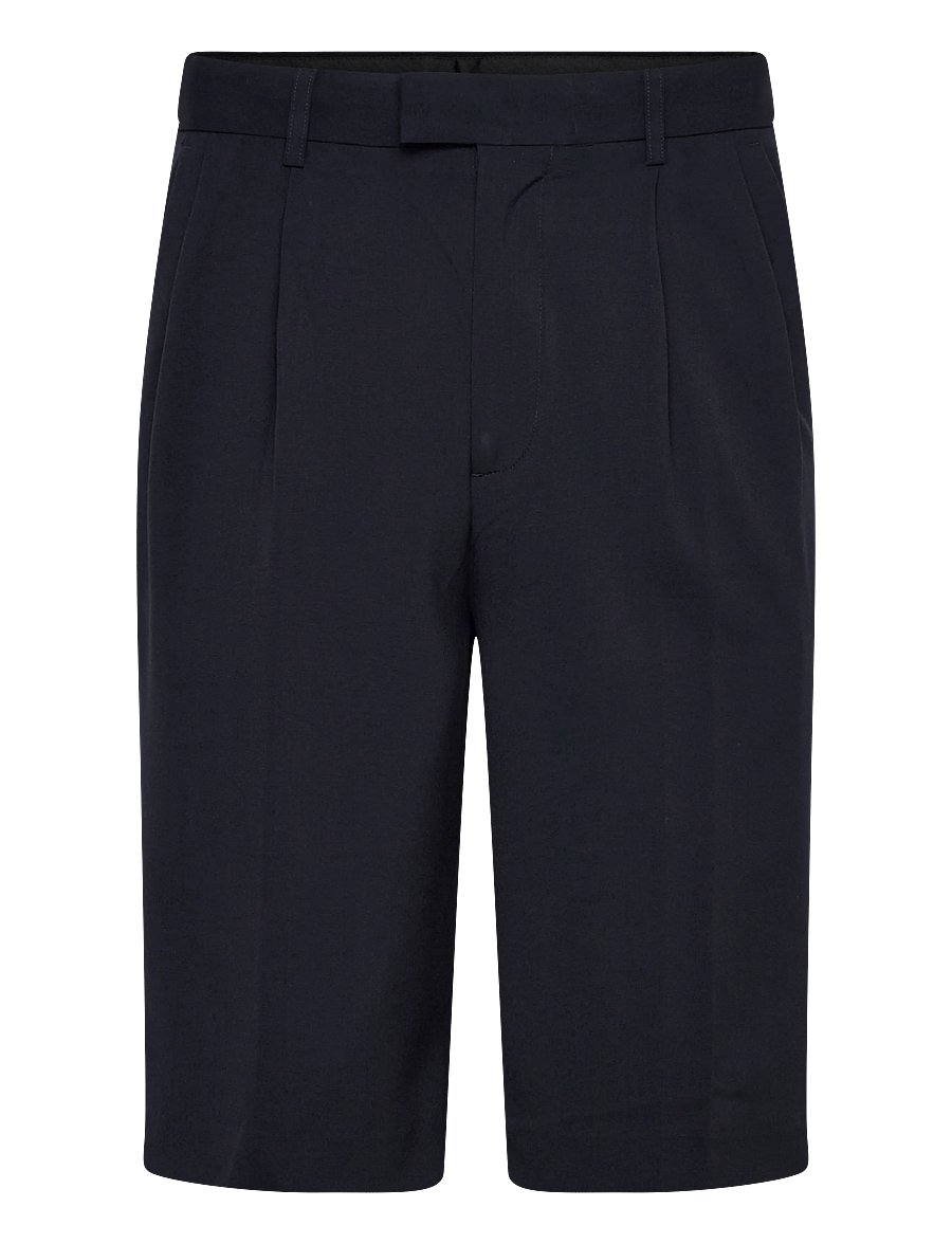 Lindbergh - Superflex pleasted formal shorts - chinos shorts - navy - 1