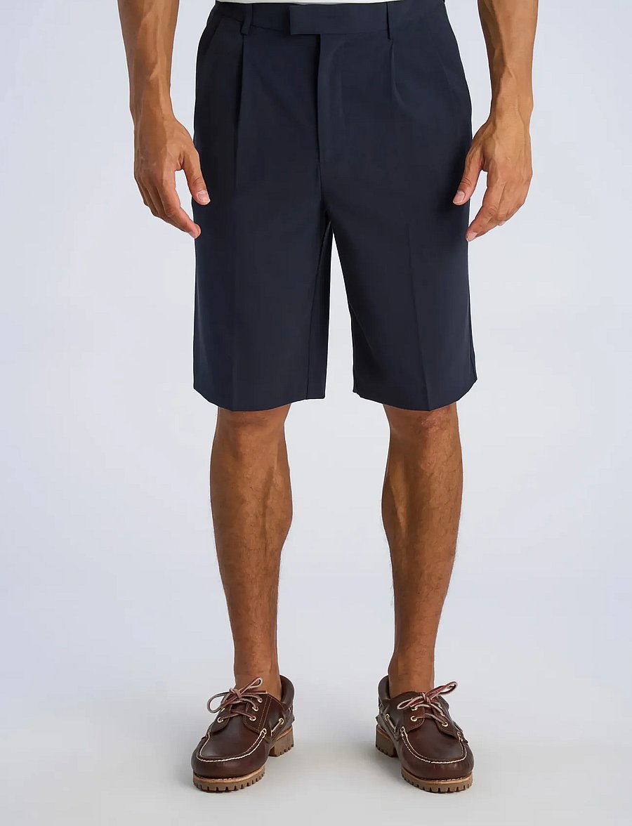 Lindbergh - Superflex pleasted formal shorts - chinos shorts - navy - 3