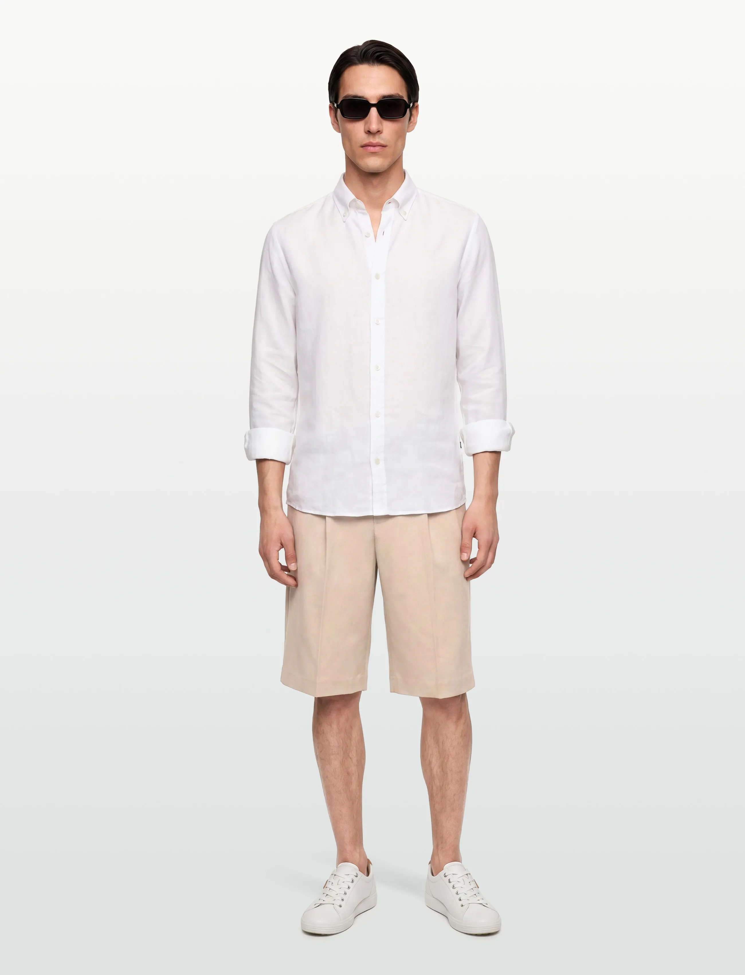 Lindbergh - Superflex pleasted formal shorts - chinos shorts - pale sand - 0