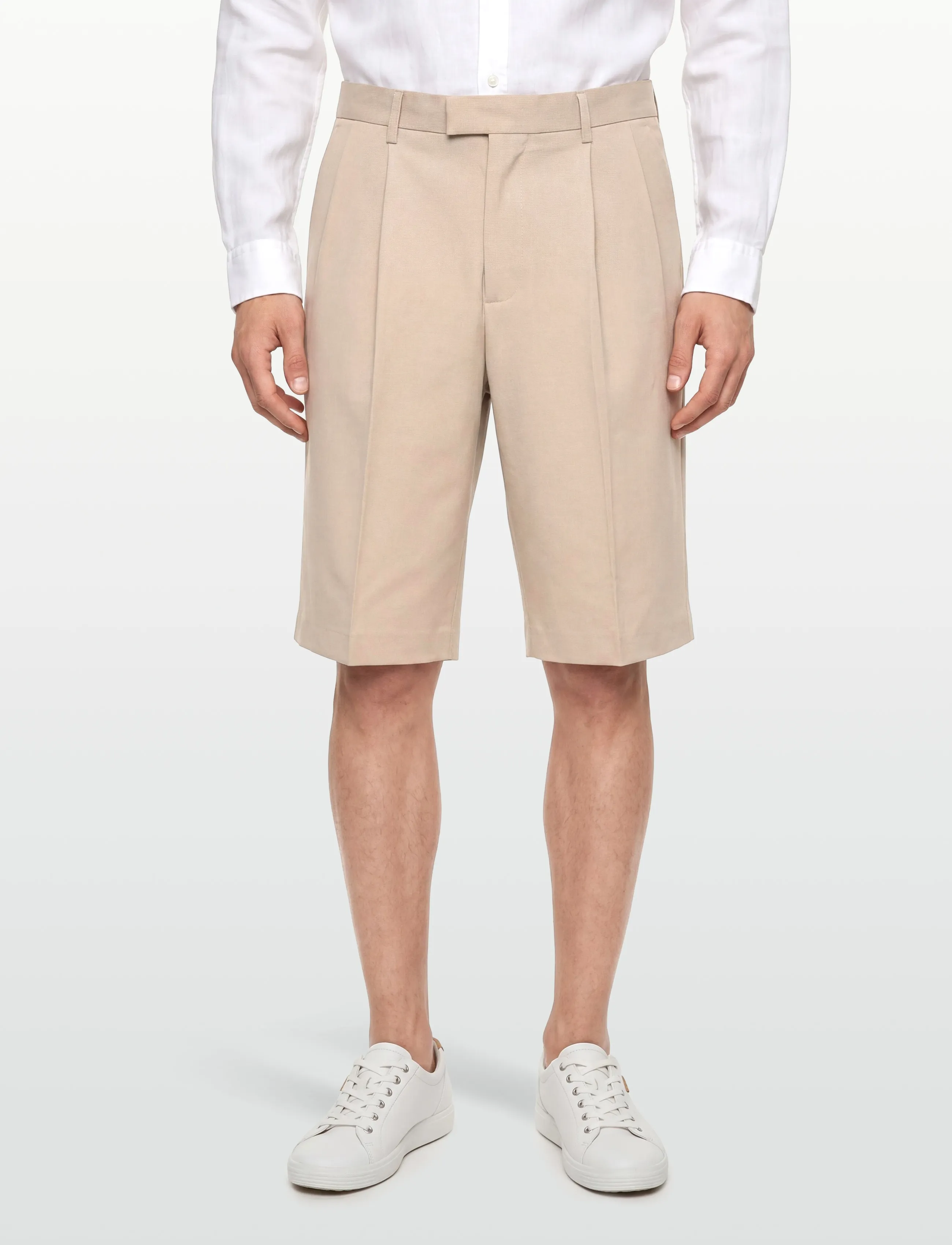 Lindbergh - Superflex pleasted formal shorts - chinos shorts - pale sand - 3
