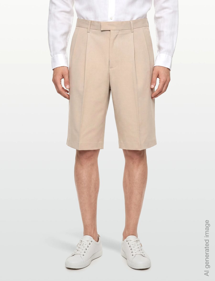 Lindbergh - Superflex pleasted formal shorts - chinos shorts - pale sand - 3