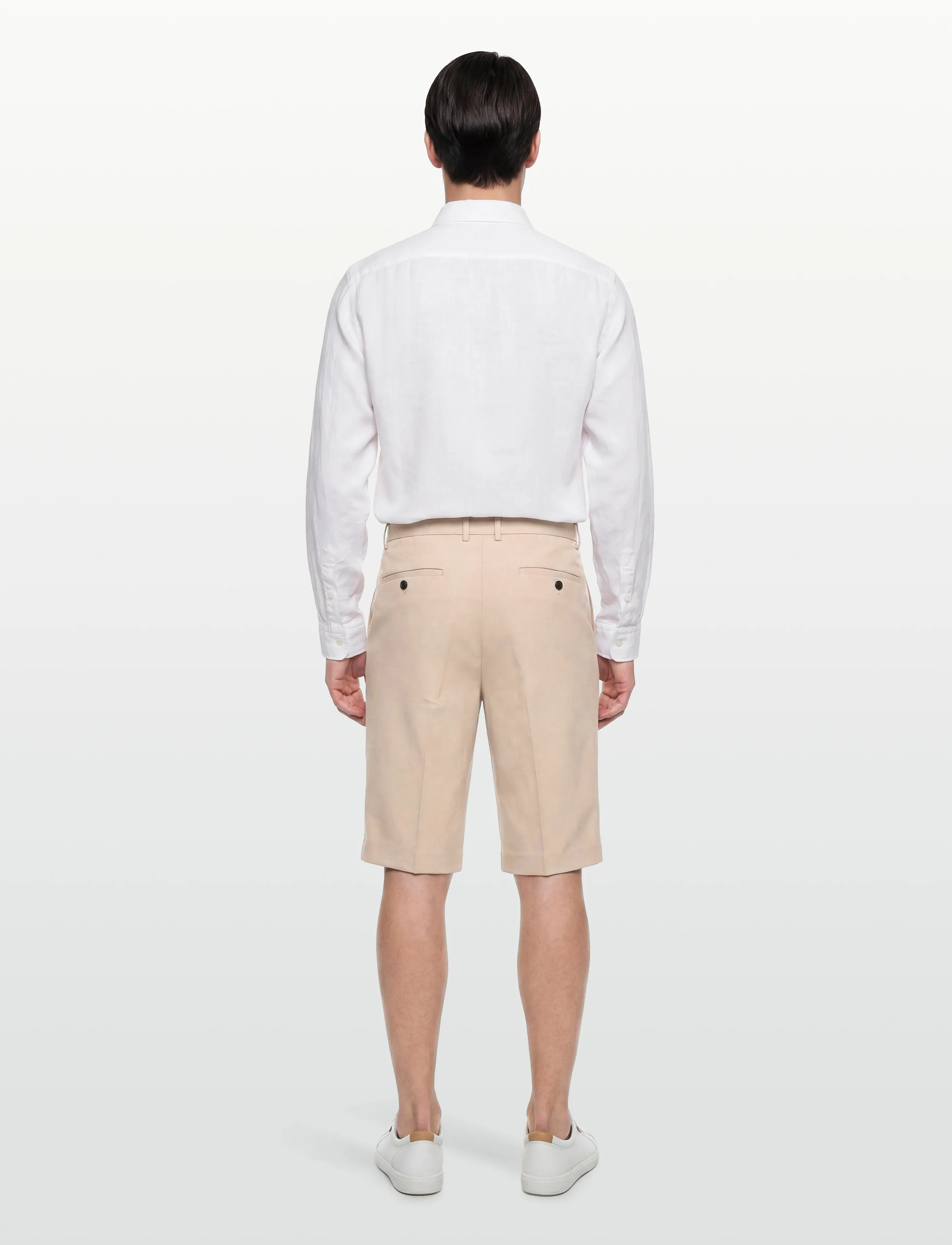 Lindbergh - Superflex pleasted formal shorts - chinos shorts - pale sand - 4