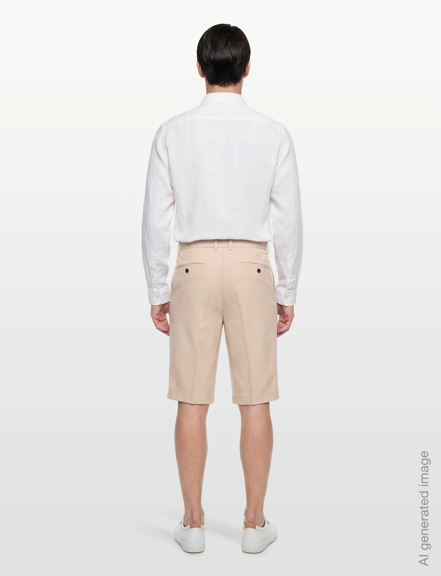 Lindbergh - Superflex pleasted formal shorts - chinos shorts - pale sand - 4